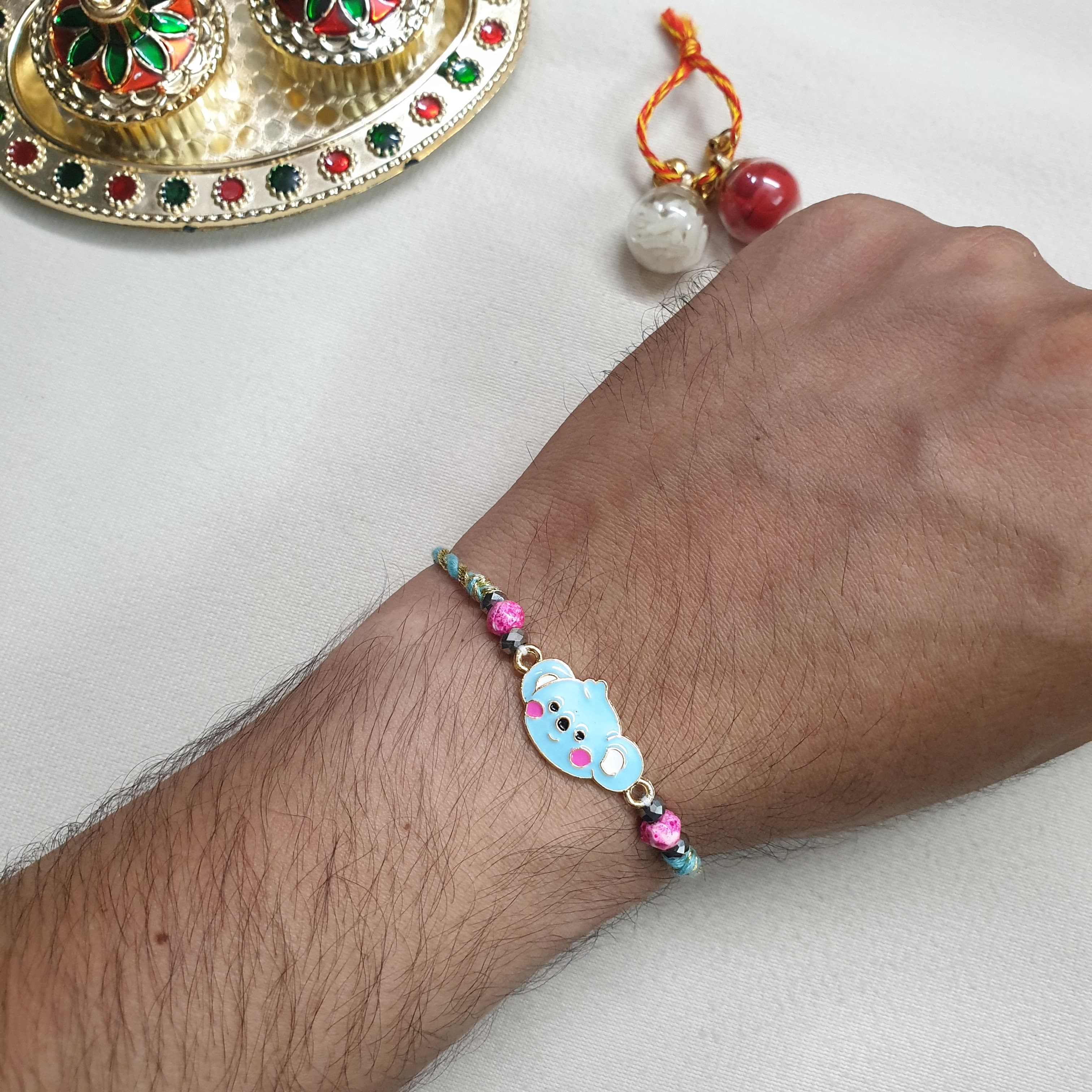 Blue Baby Bear Kids Rakhi For New Borns