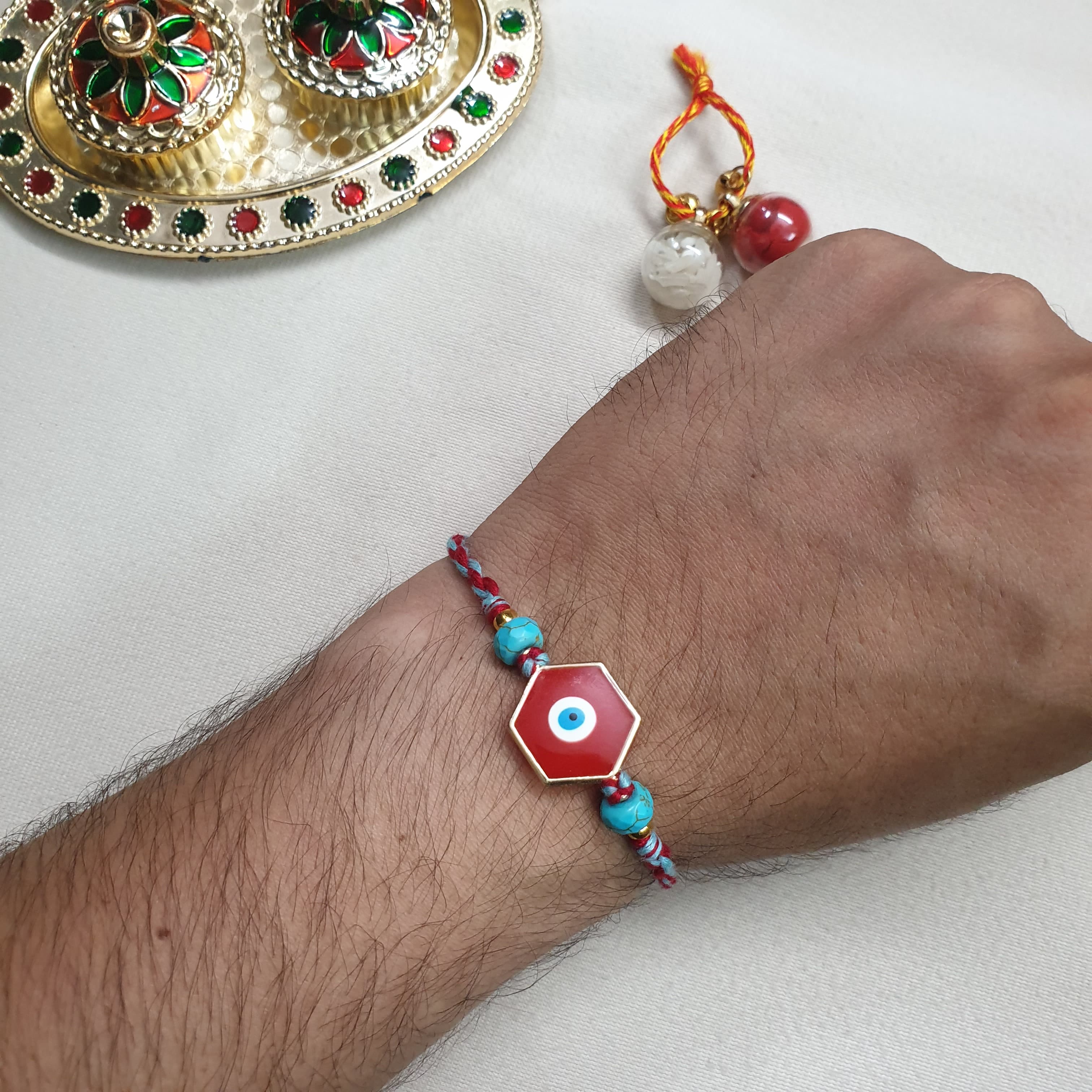 Red Evil Eye Rakhi