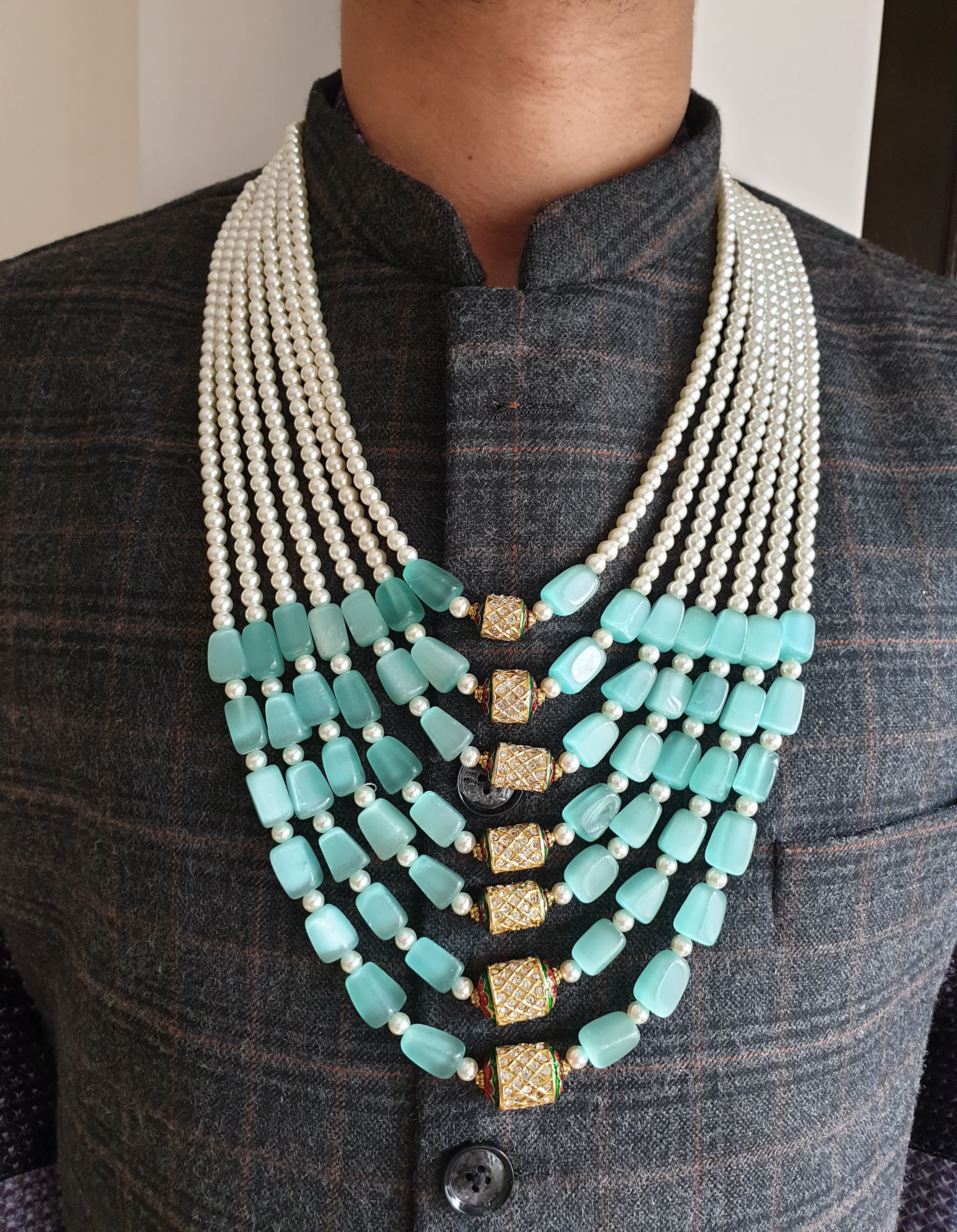 Jadau Pearl Groom Necklace Set