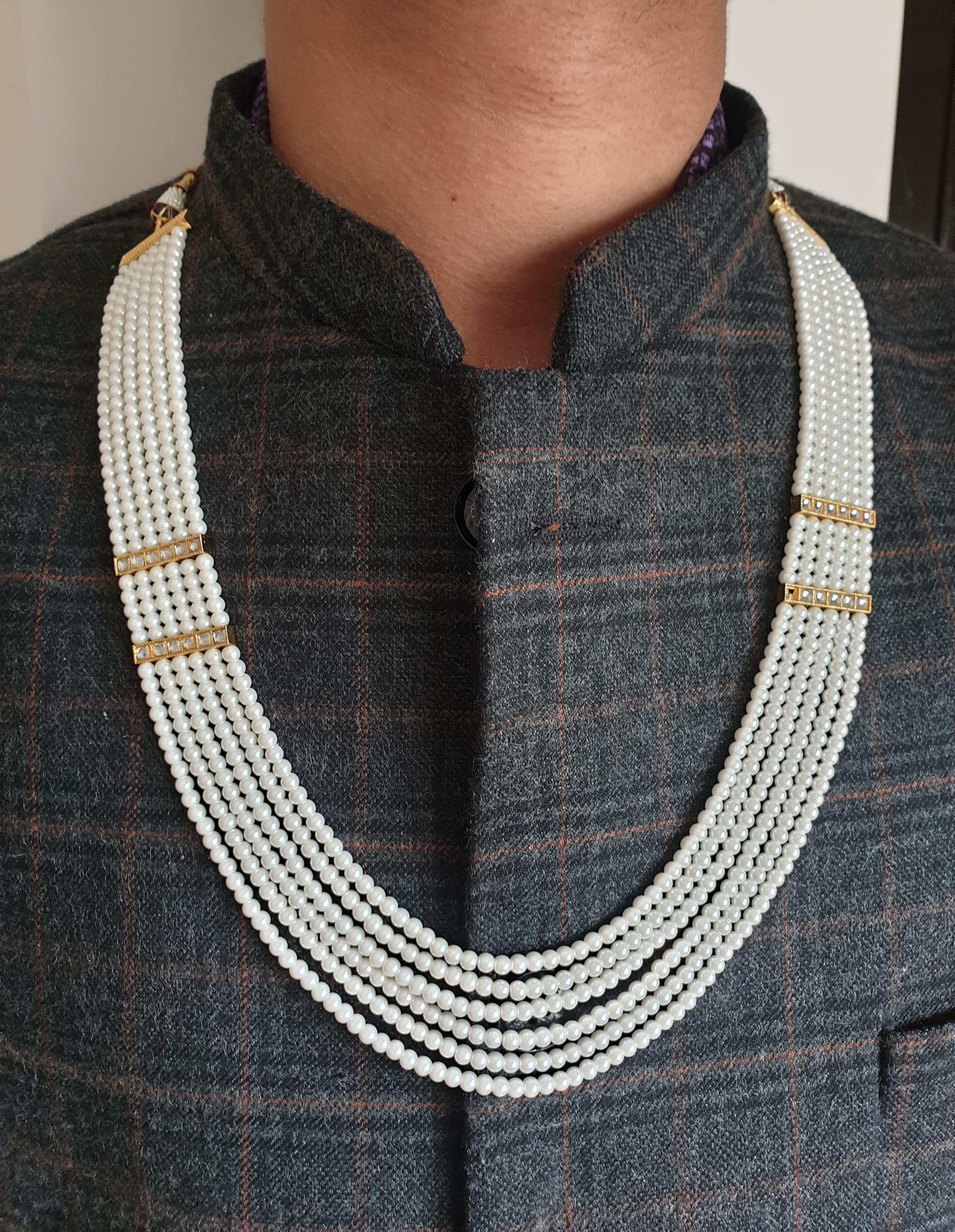 Jadau Pearl Groom Necklace Set