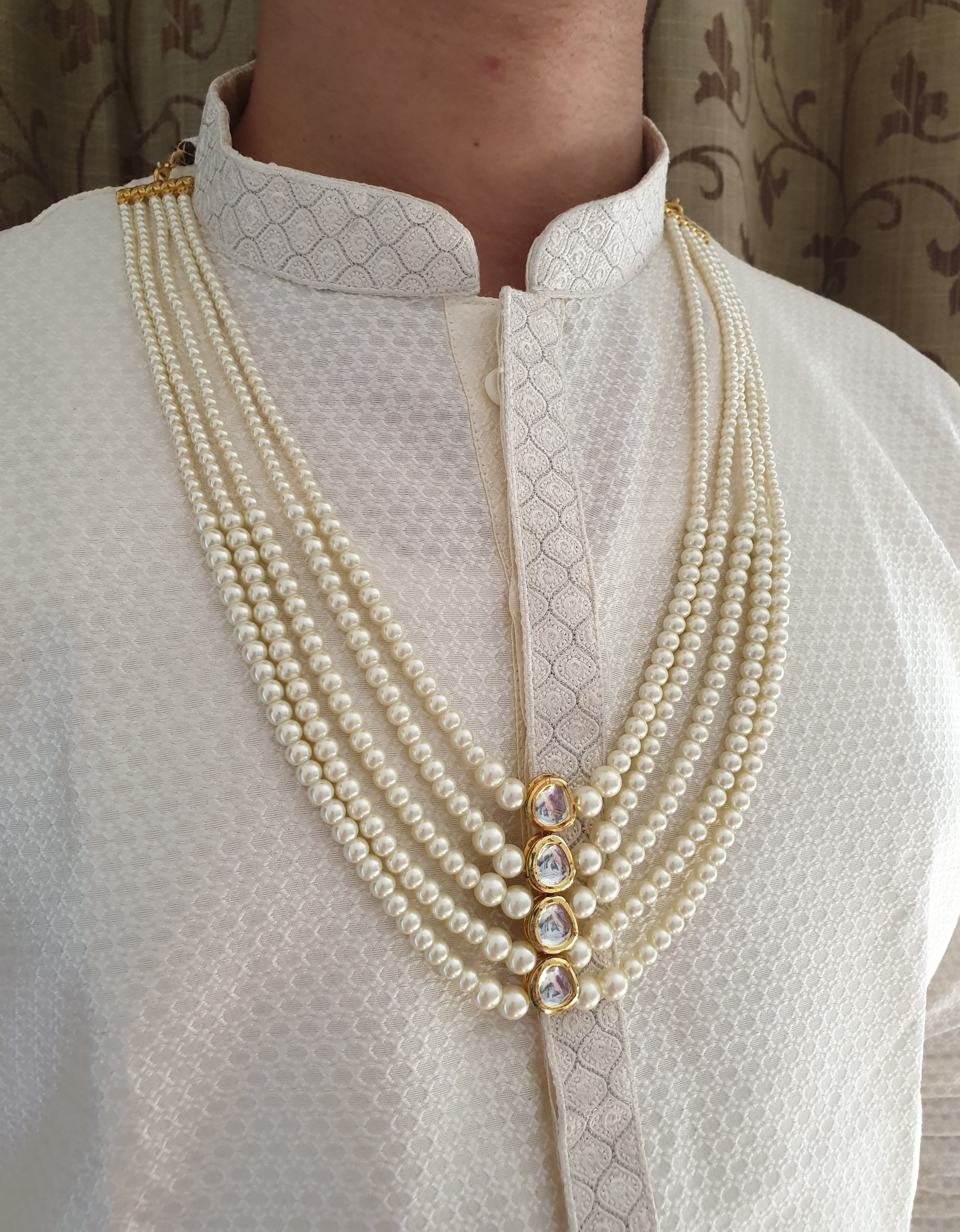 Pearl With Kundan Groom Necklace Set