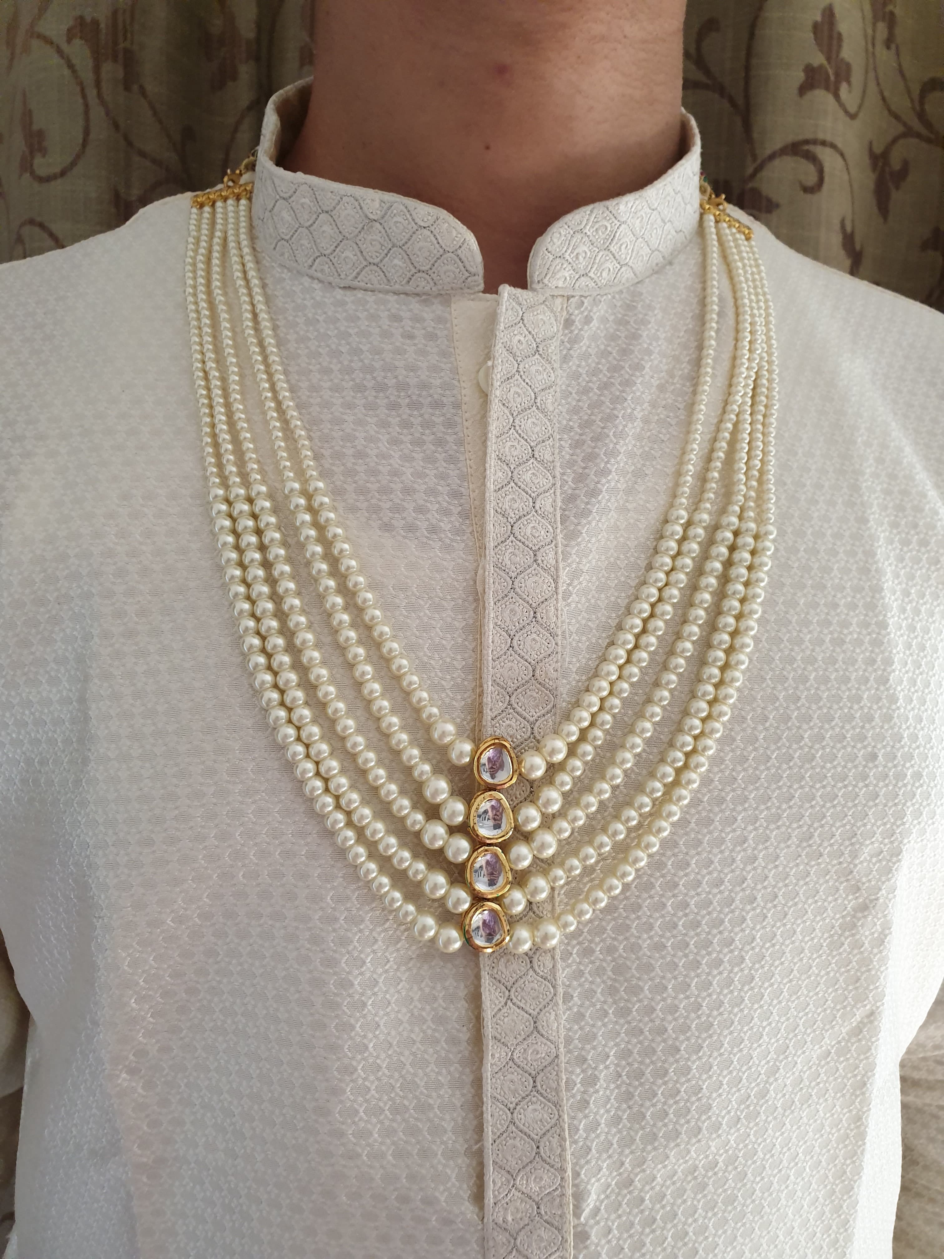 Pearl With Kundan Groom Necklace Set