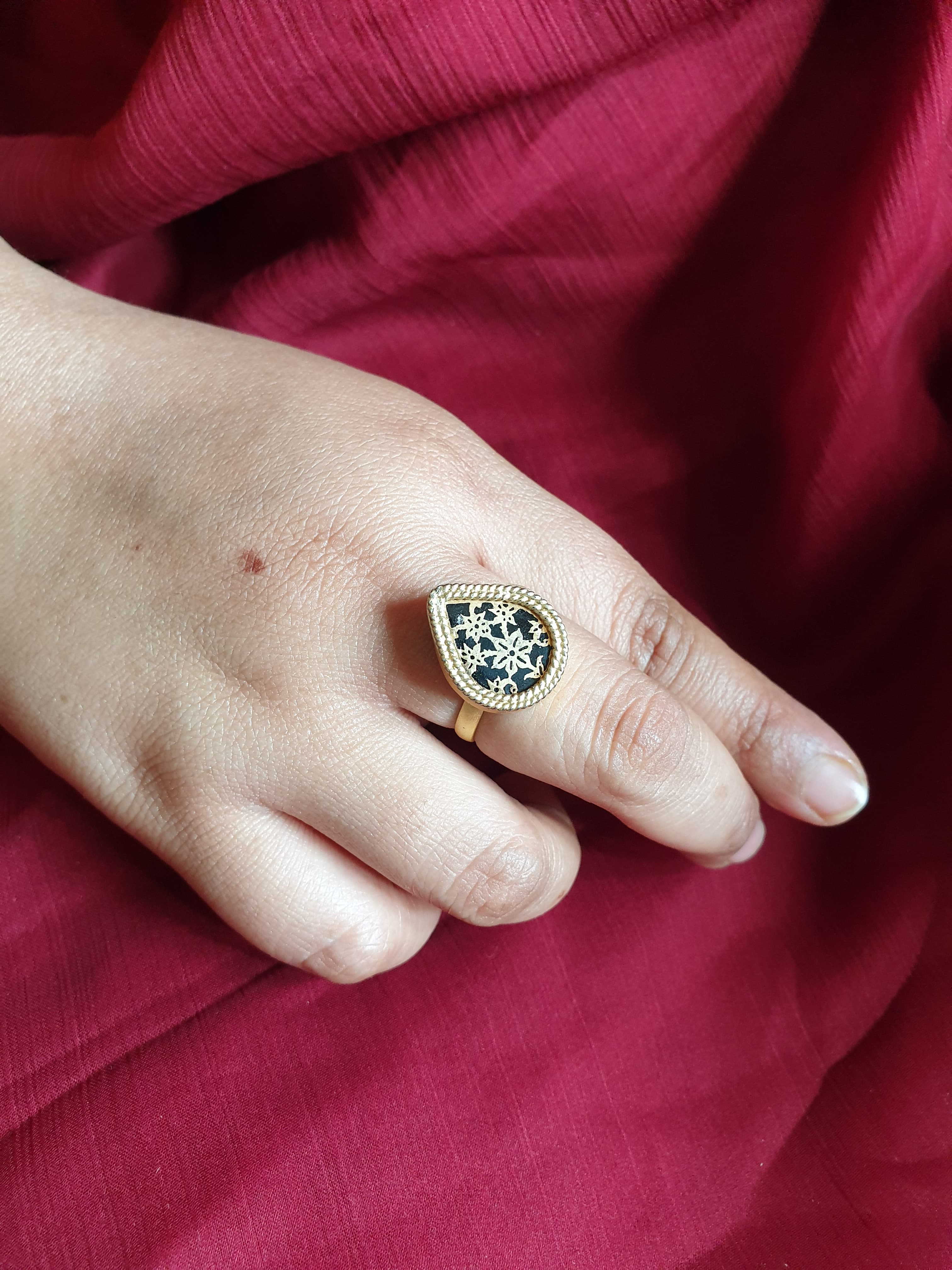 Thewa Gold Plated Adjustable Ring