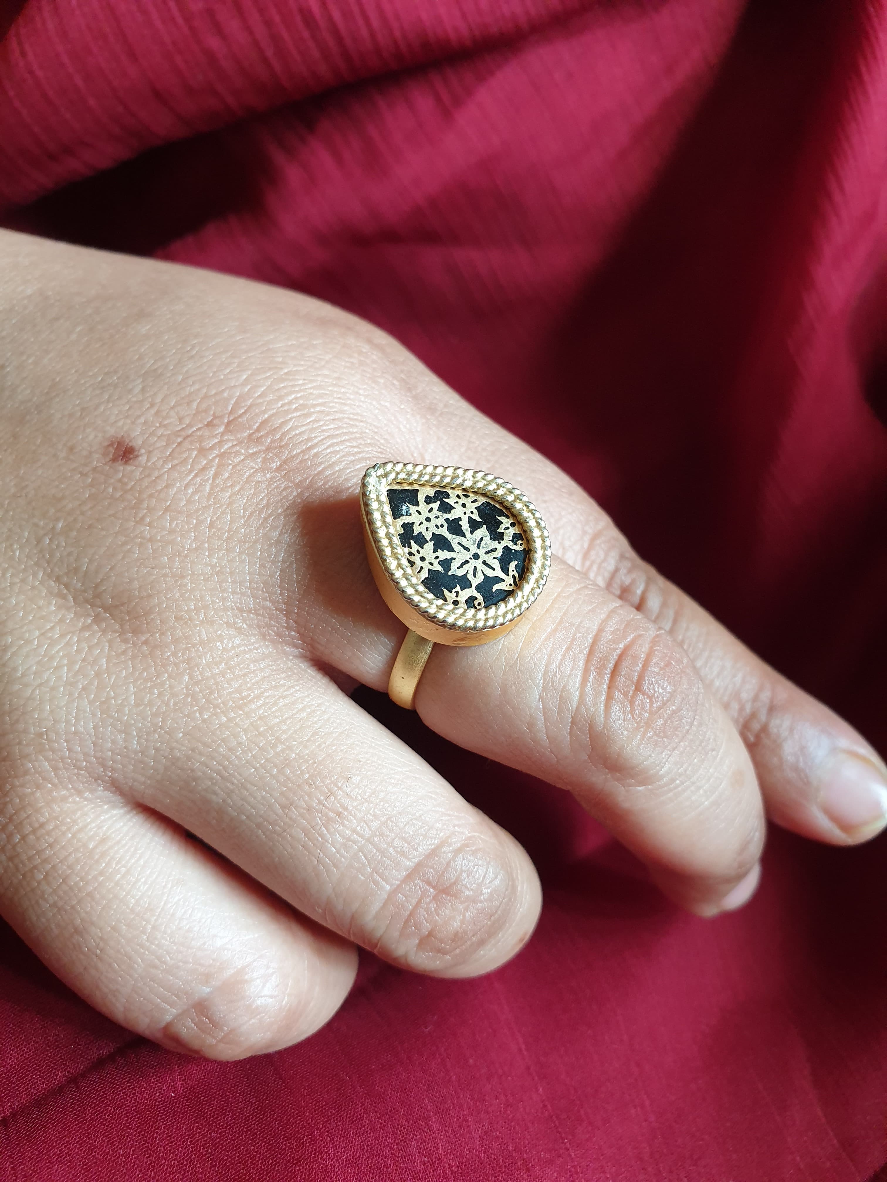 Thewa Gold Plated Adjustable Ring