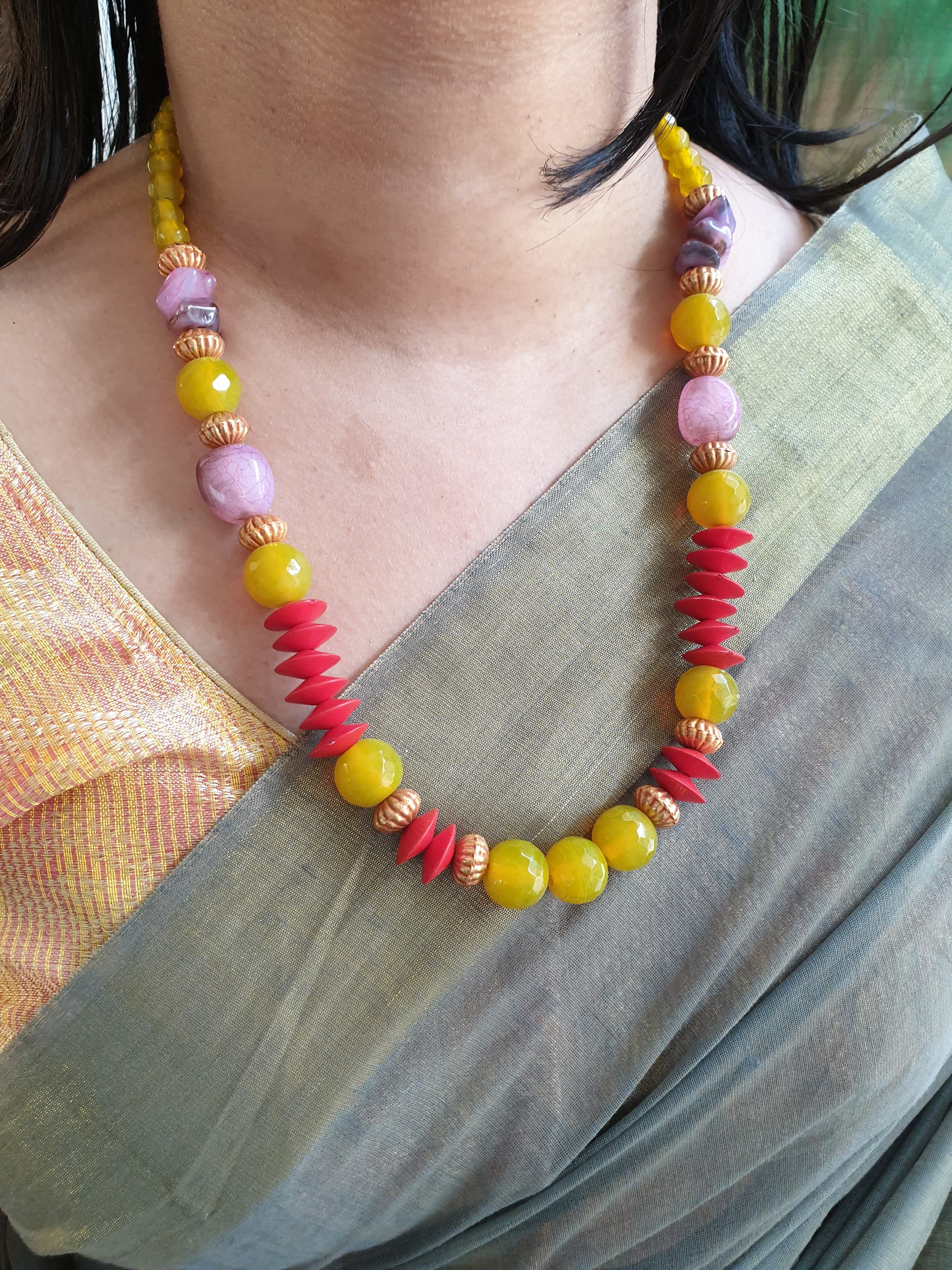 Fancy Multi Beaded Necklace