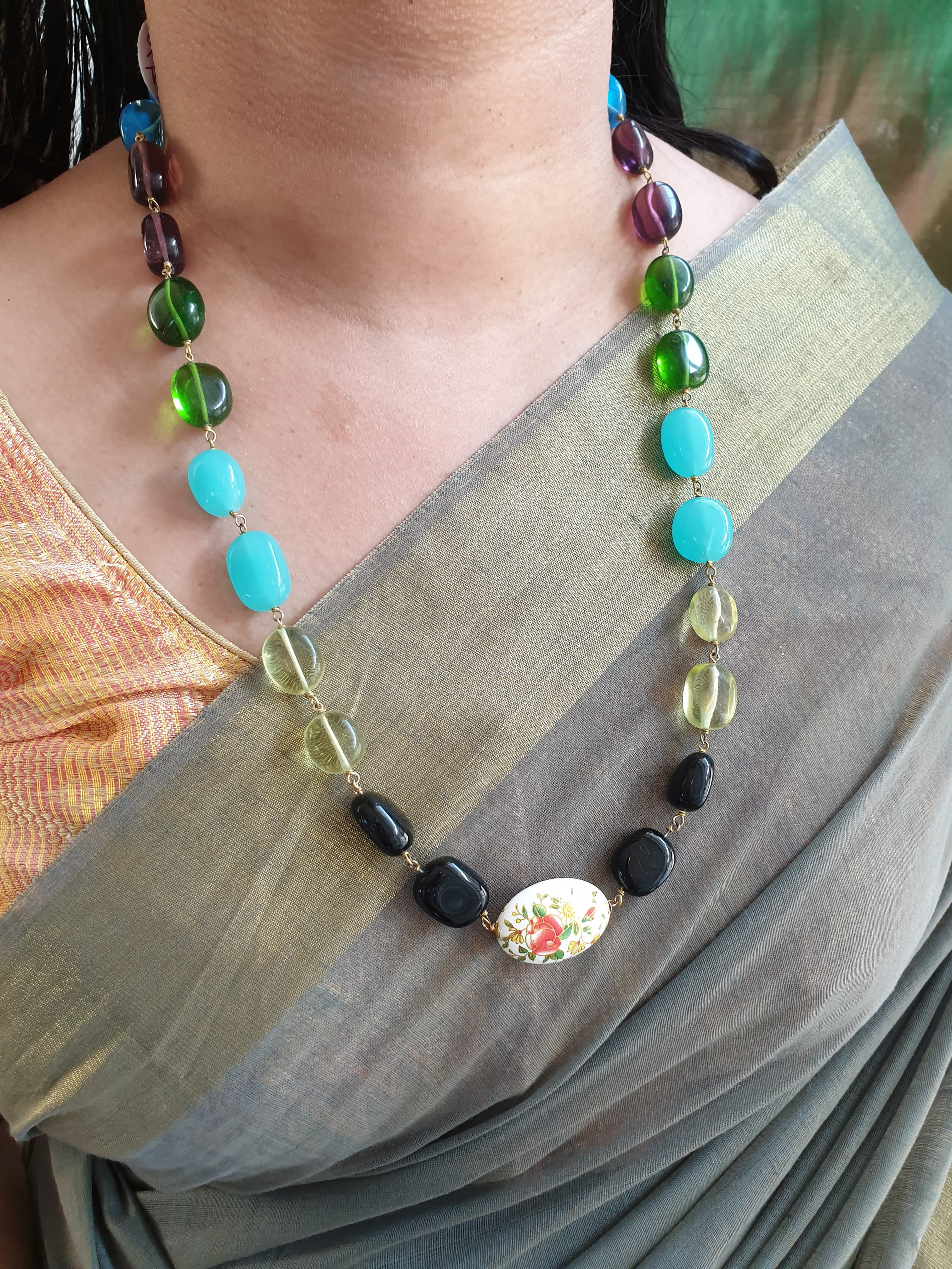 Stone Multi Beaded Necklace