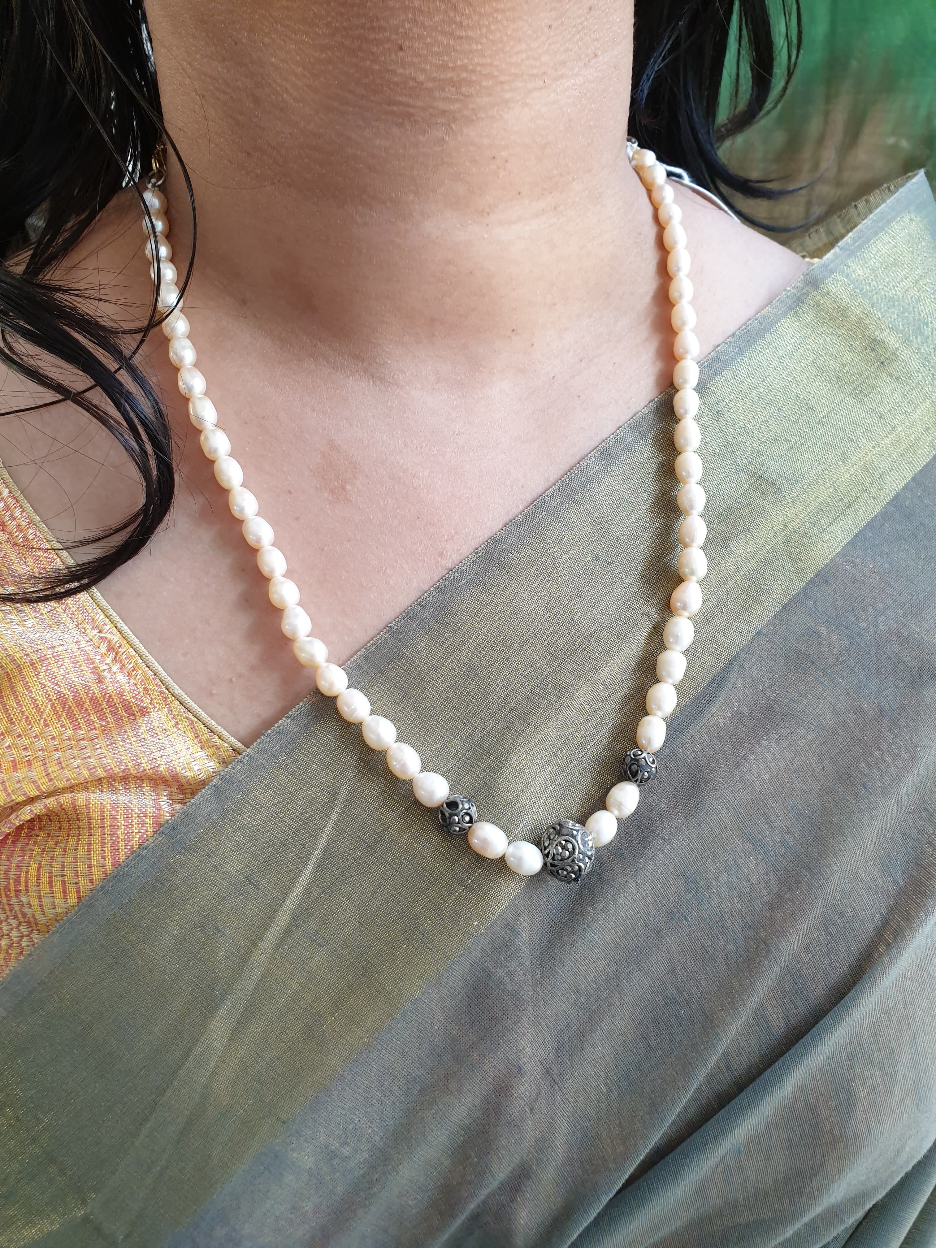 Antique Bead Baroque Pearl Necklace