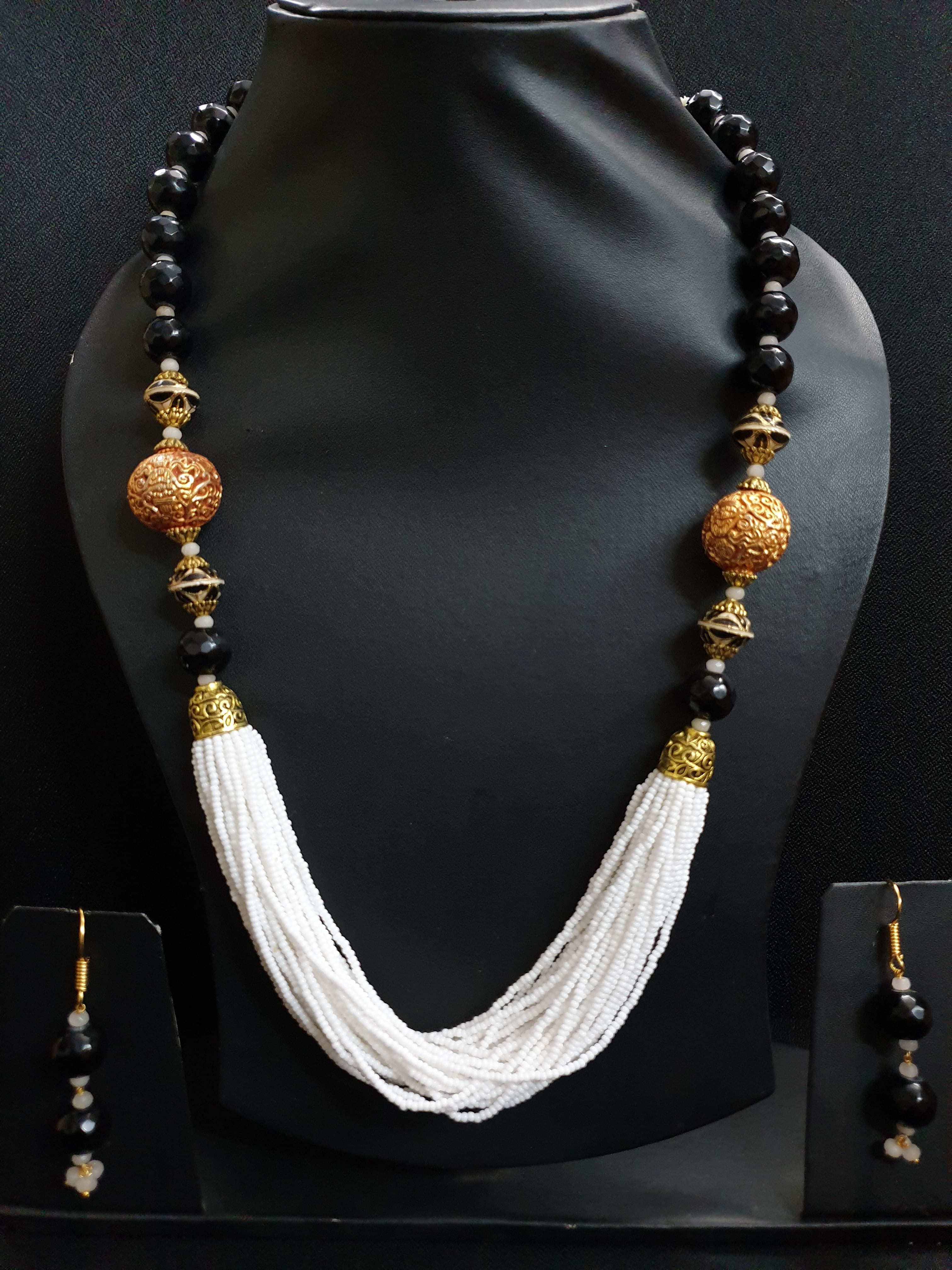 Pearl Seed Bead Necklace Set