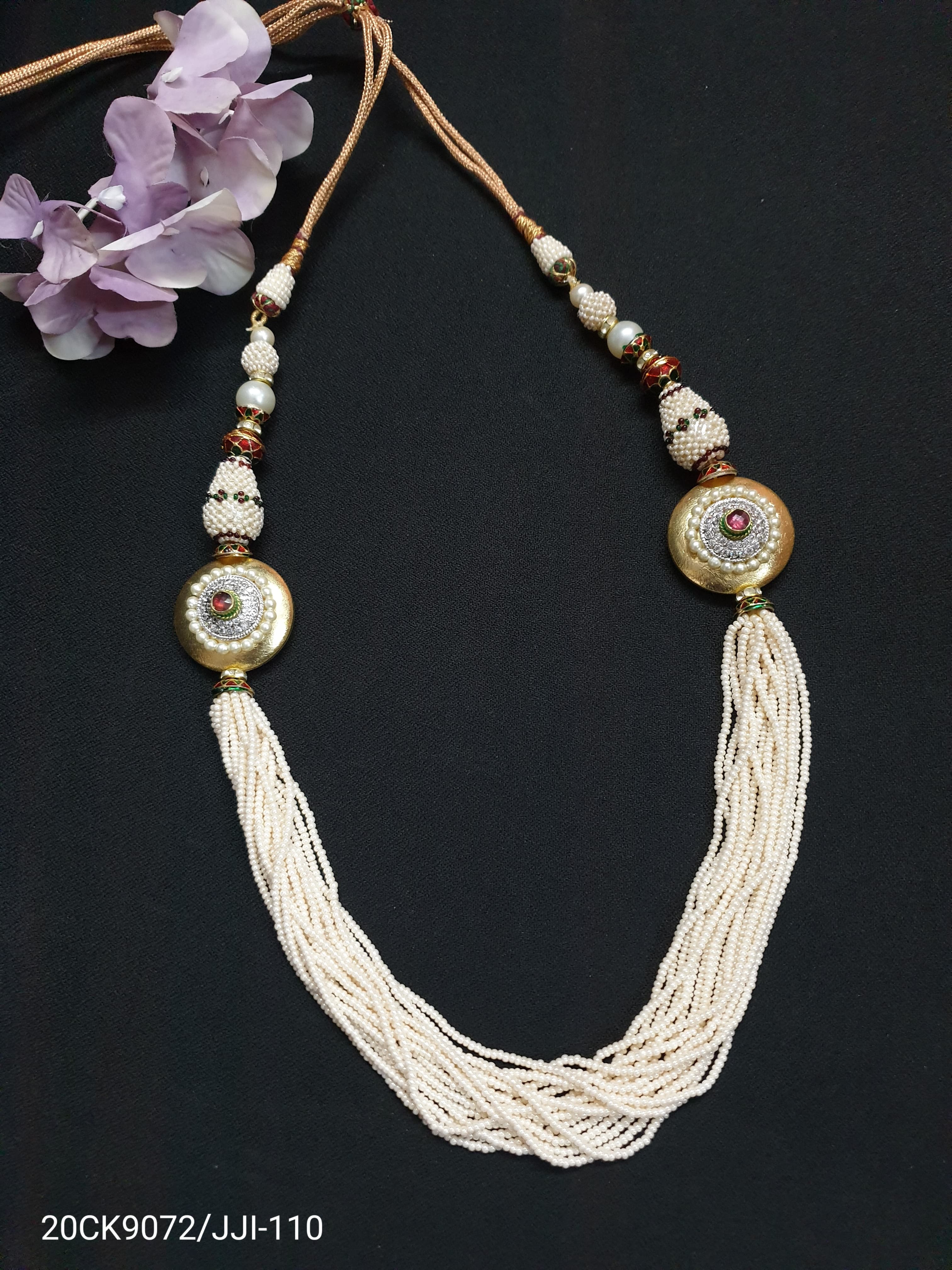 Pearl Jadau Seed Bead Necklace
