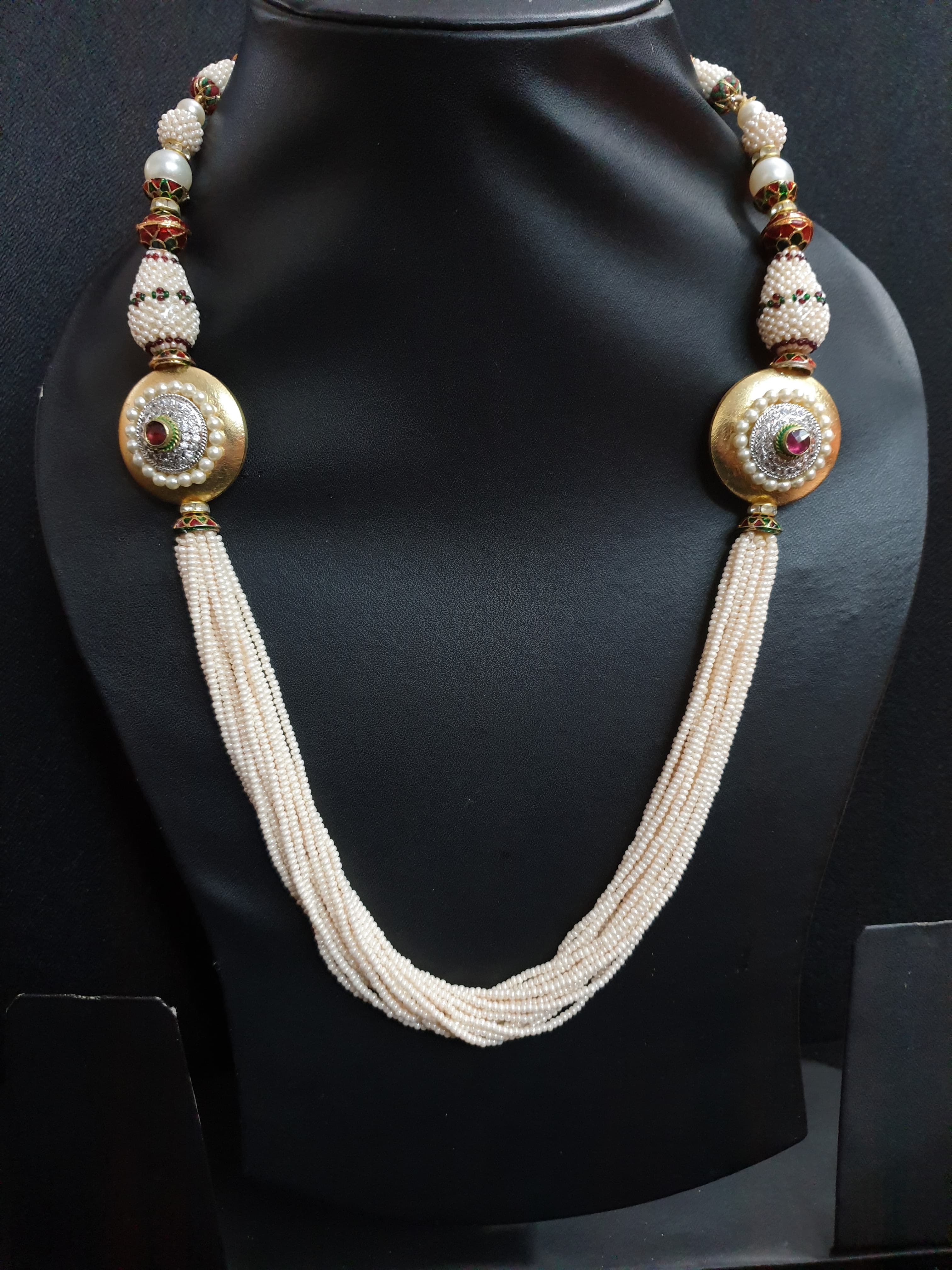 Pearl Jadau Seed Bead Necklace