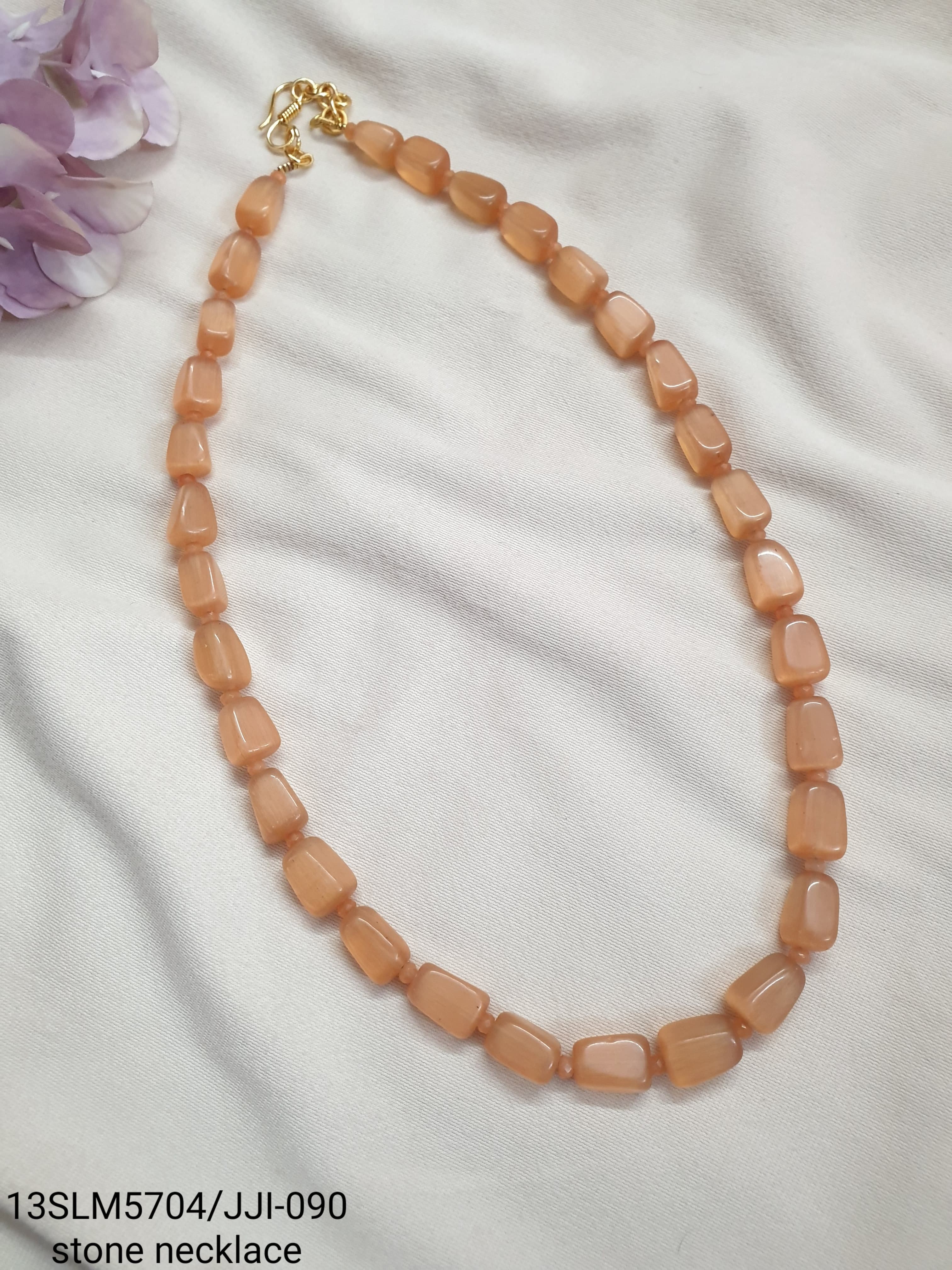Brown Stone Single Layered Beaded Long Mala