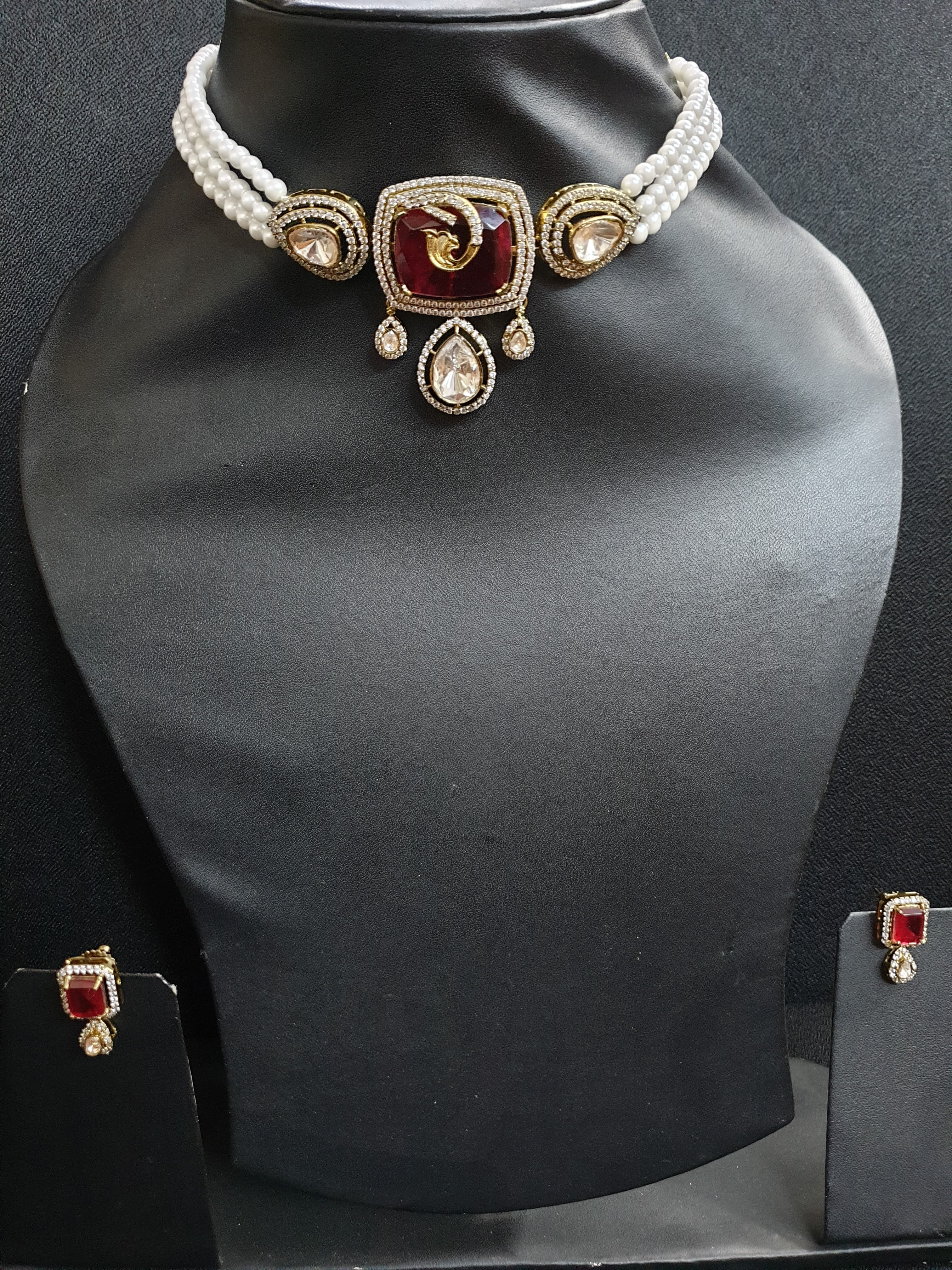 Ruby Stone Kundan Choker Necklace