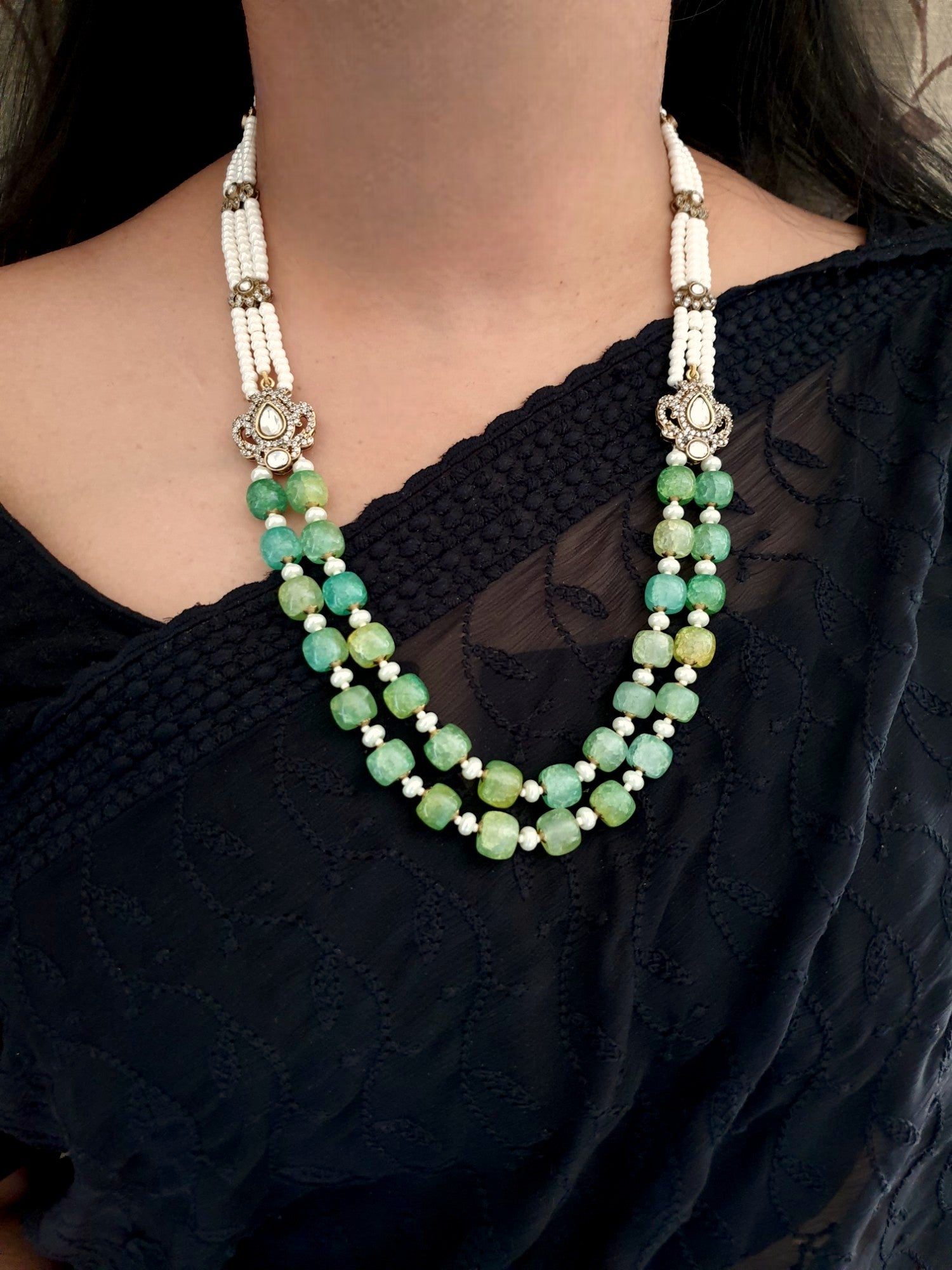 Green Stone Kundan Polki Sabyasachi Inspired Necklace