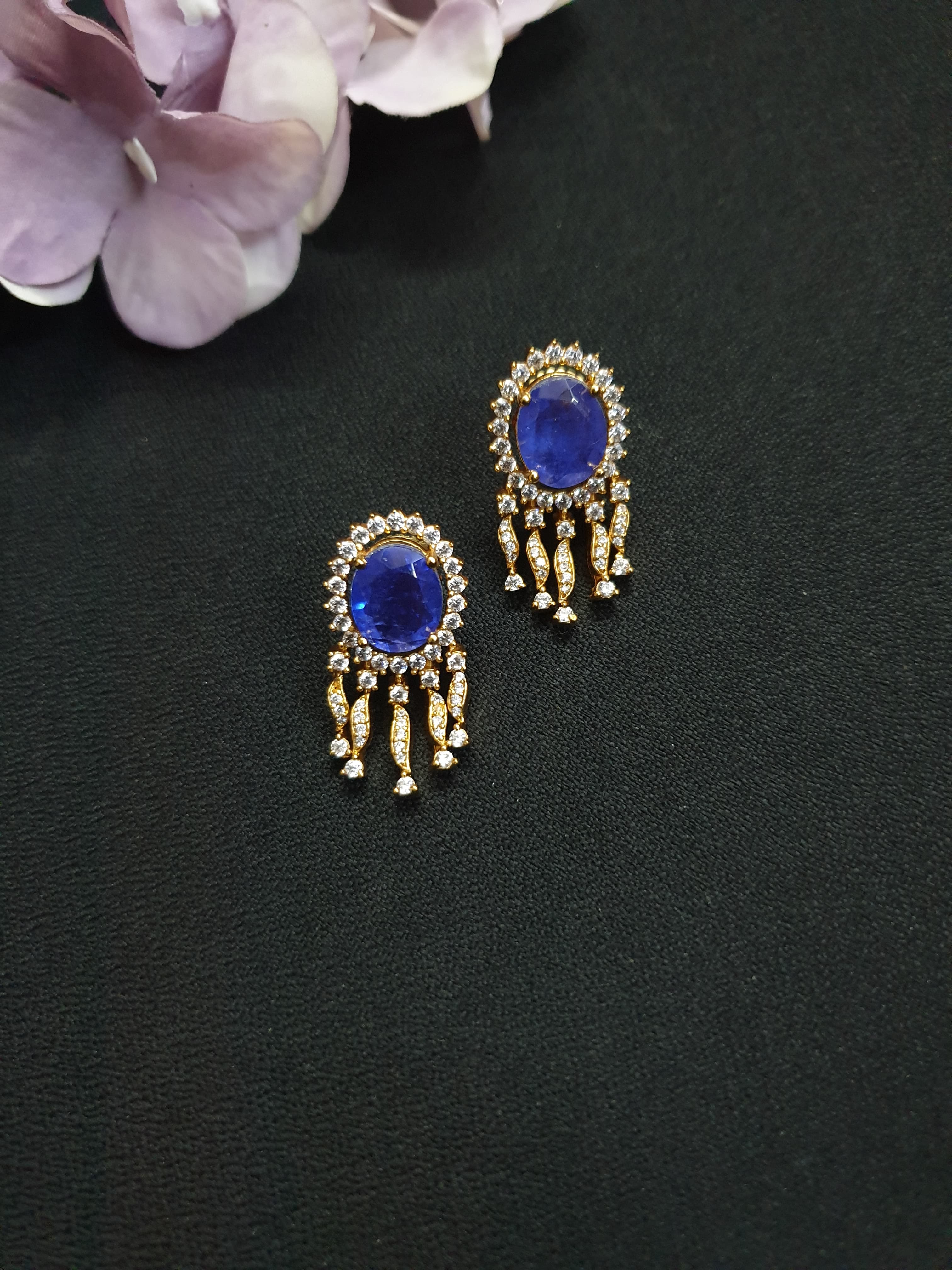 Blue Victorian Stud Earrings