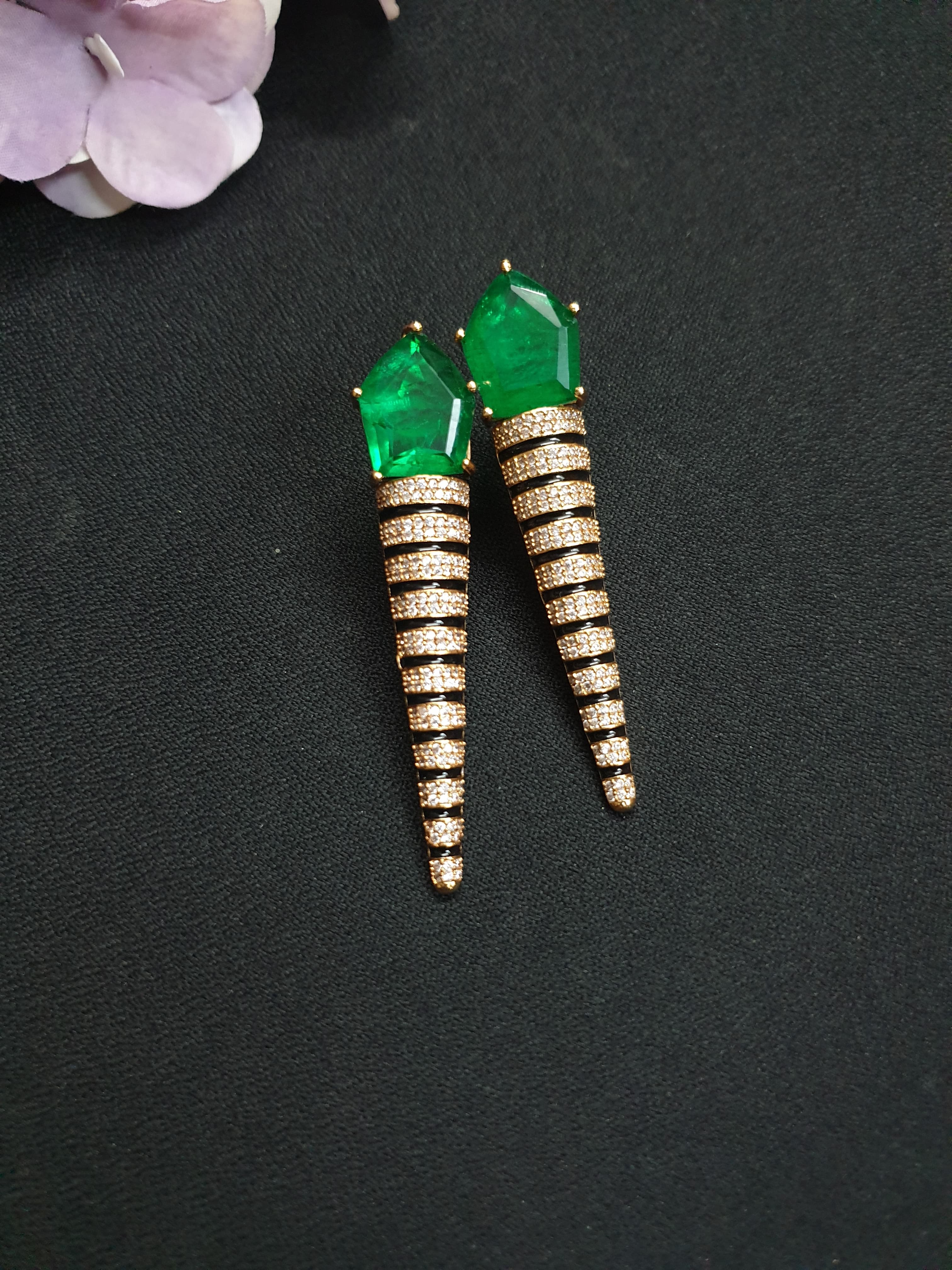 Green American Diamond Earrings