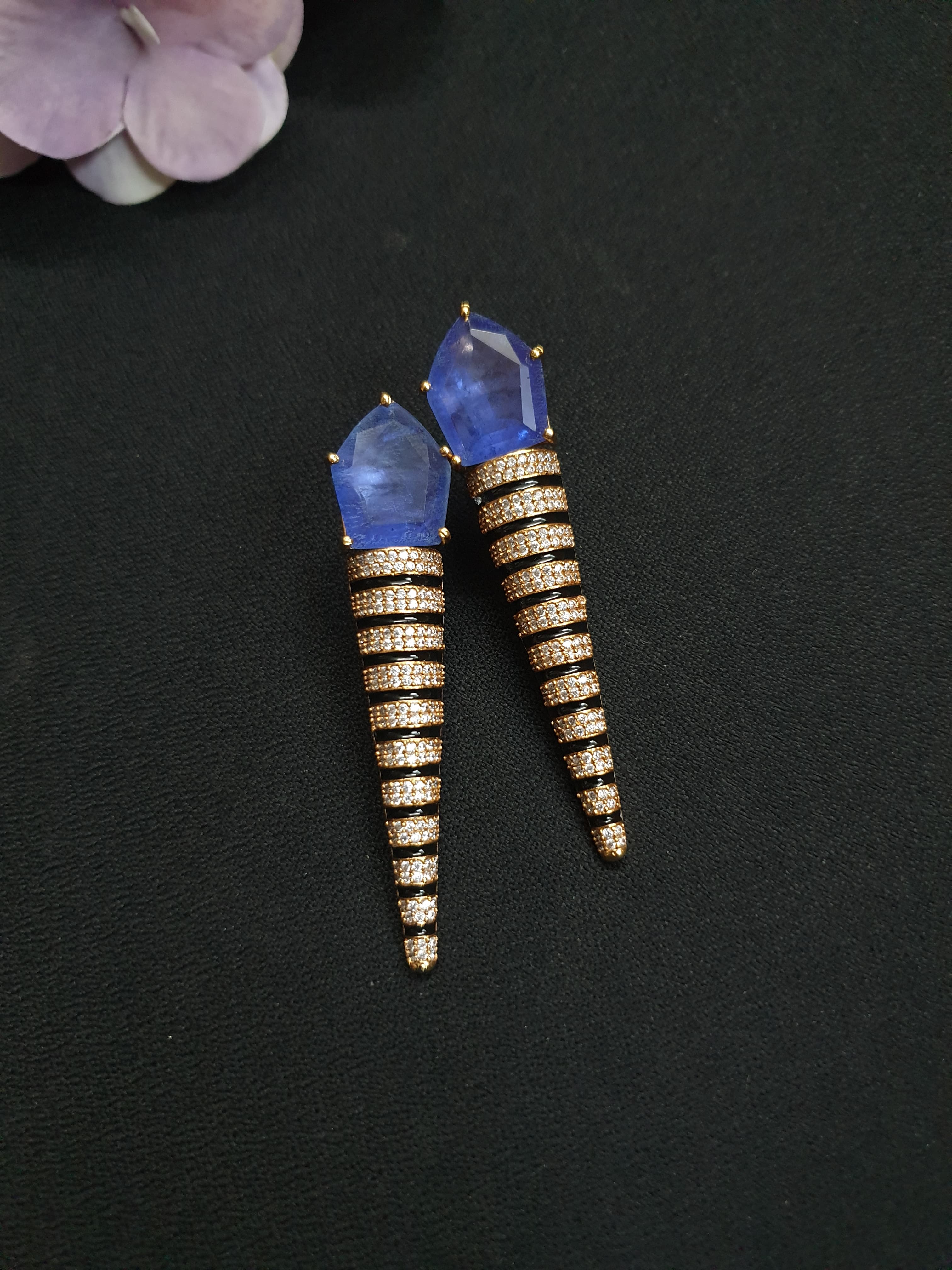 Blue American Diamond Earrings