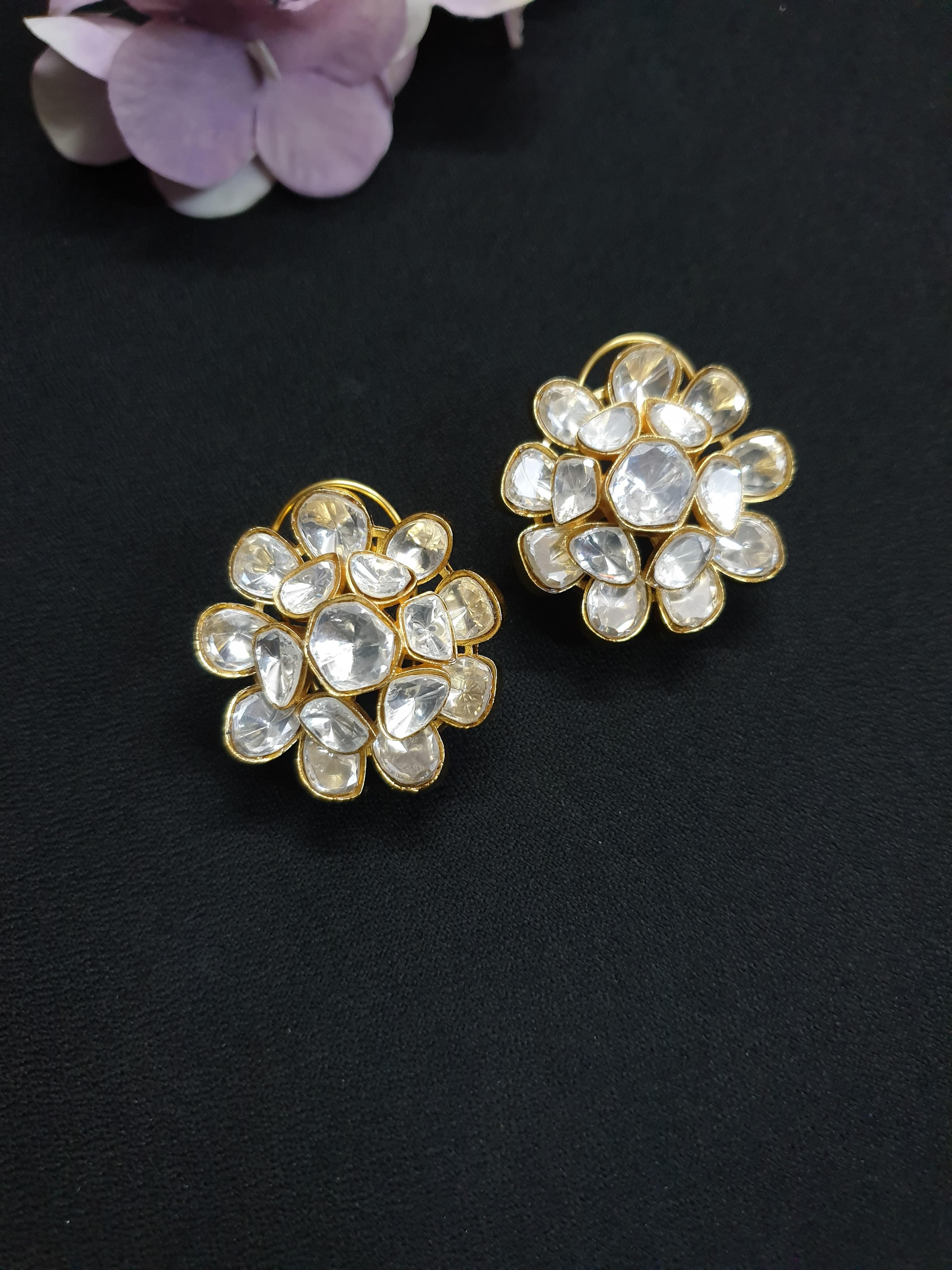 Floral Polki Earrings