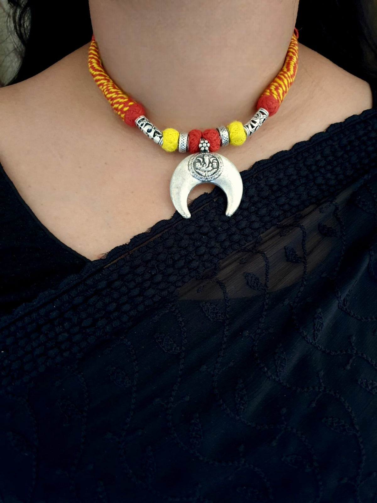 Ganesha Red Thread Necklace Set