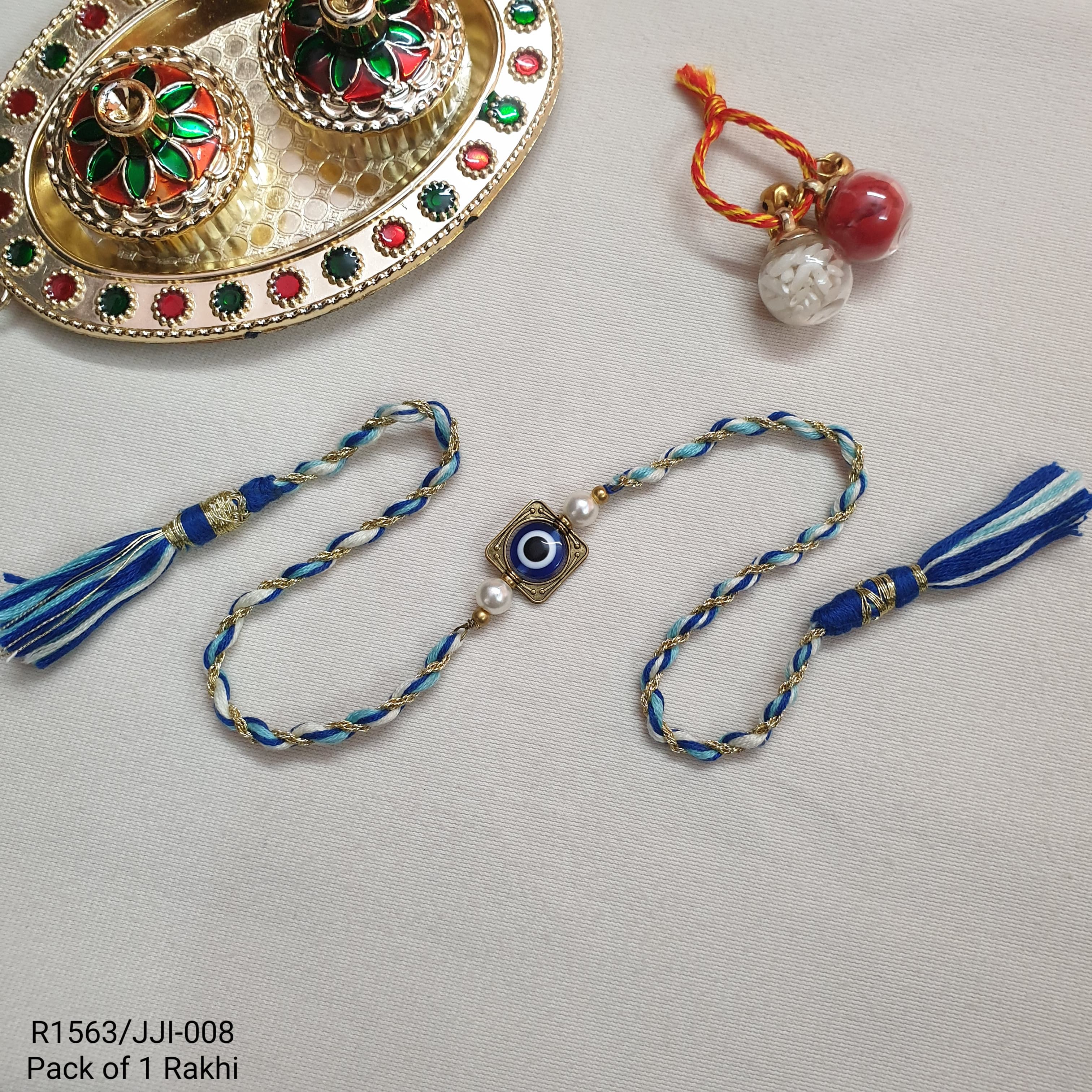 Turquoise Meenakari Rakhi
