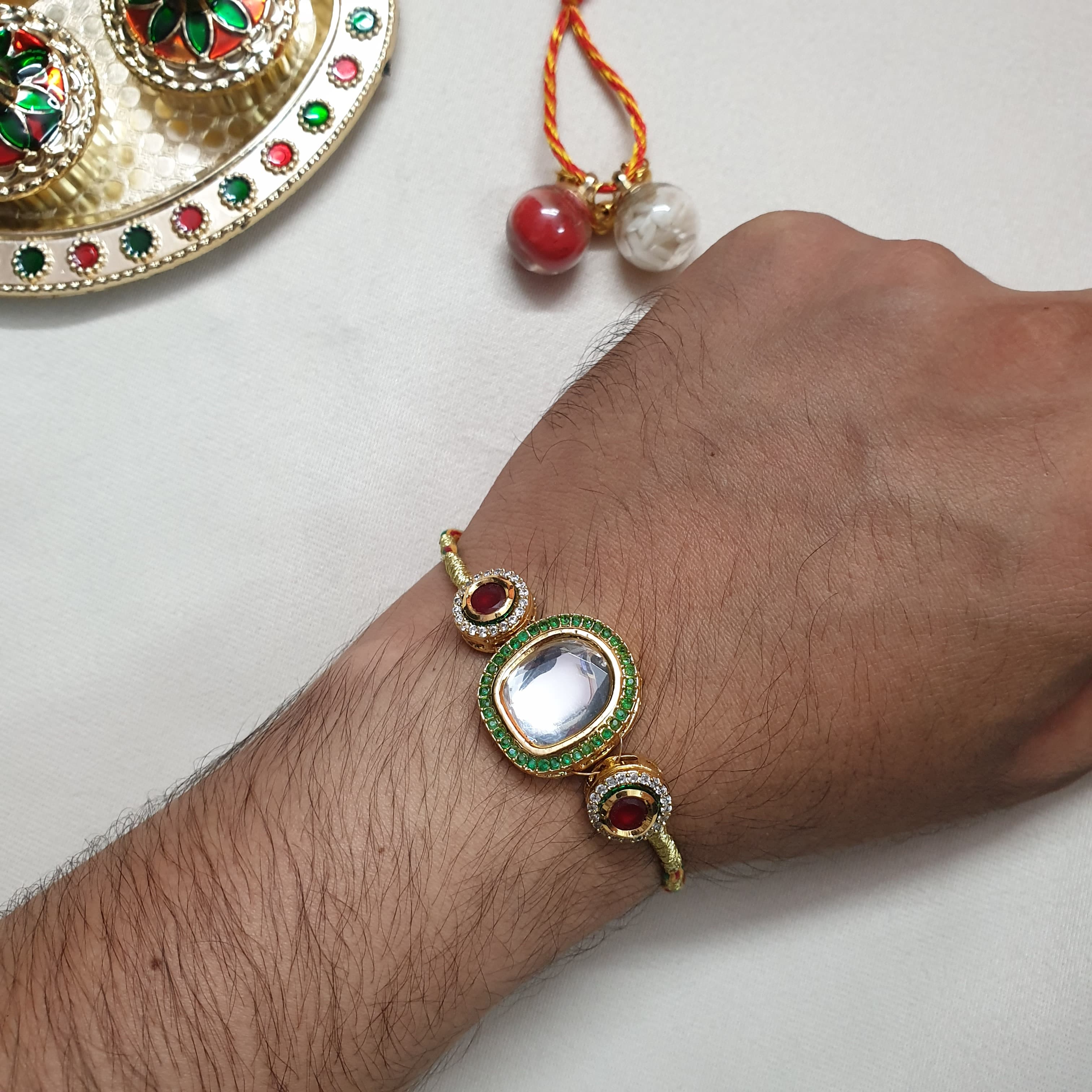Multicolor Kundan Rakhi