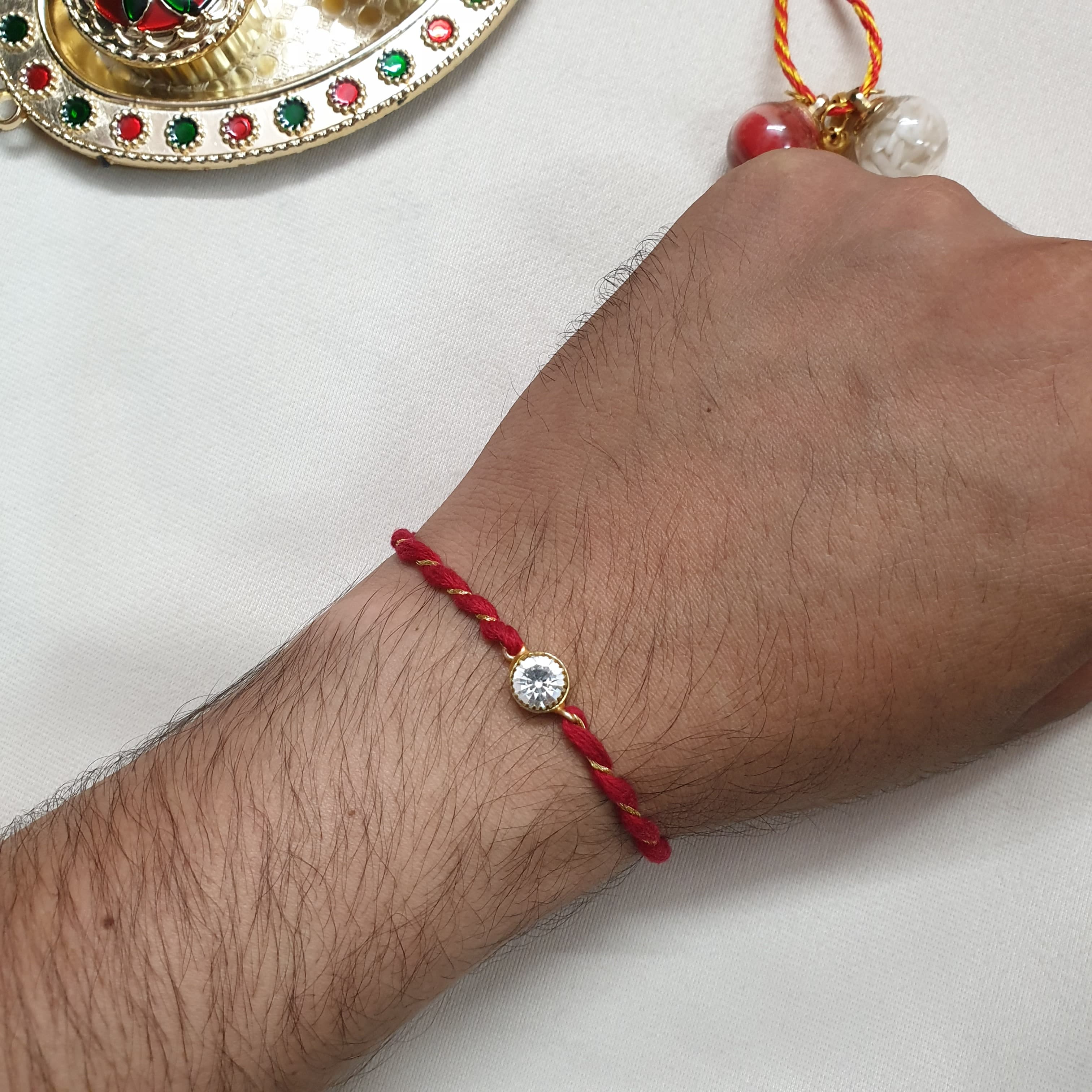 White Stone Rakhi