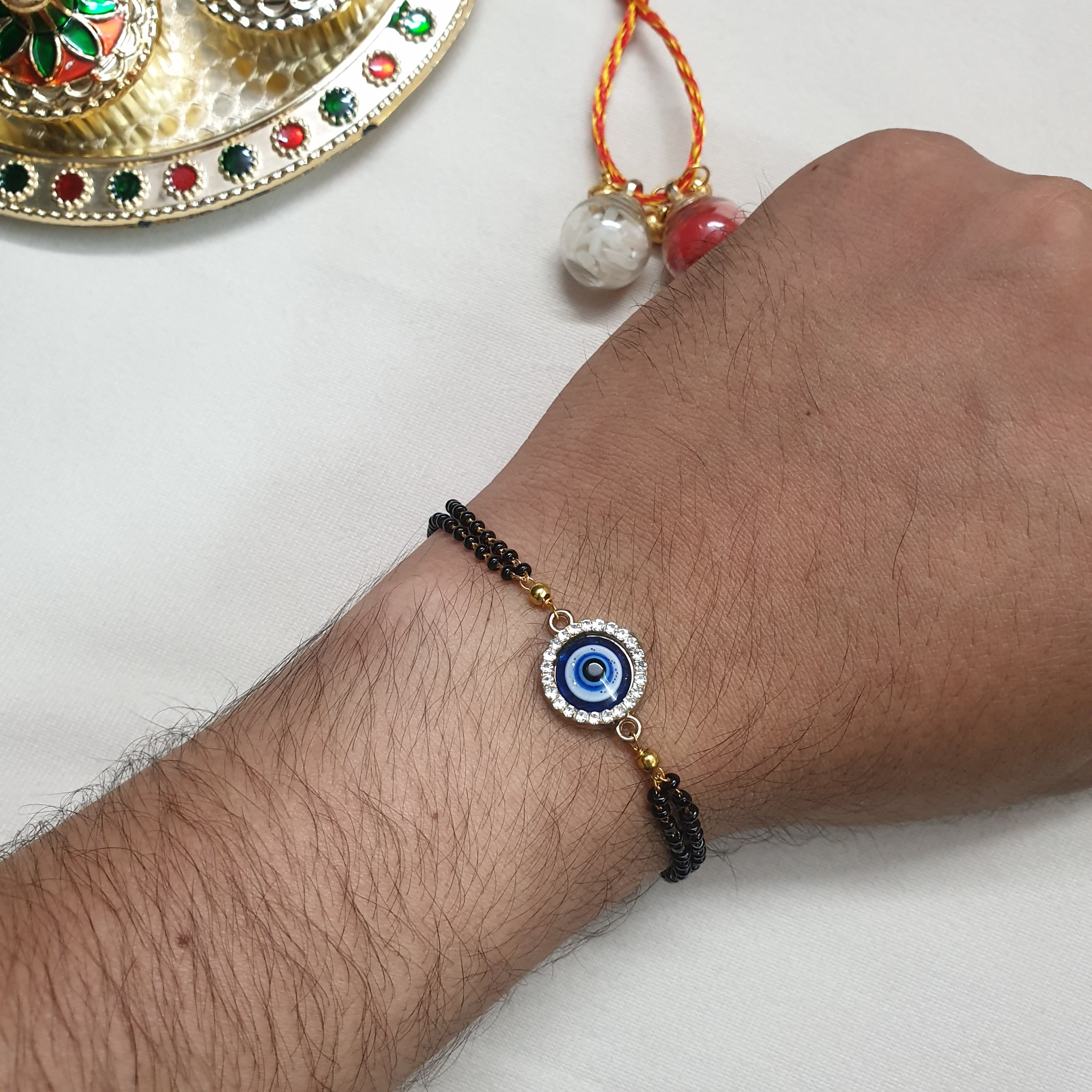 AD Round Evil Eye Nazariya Rakhi