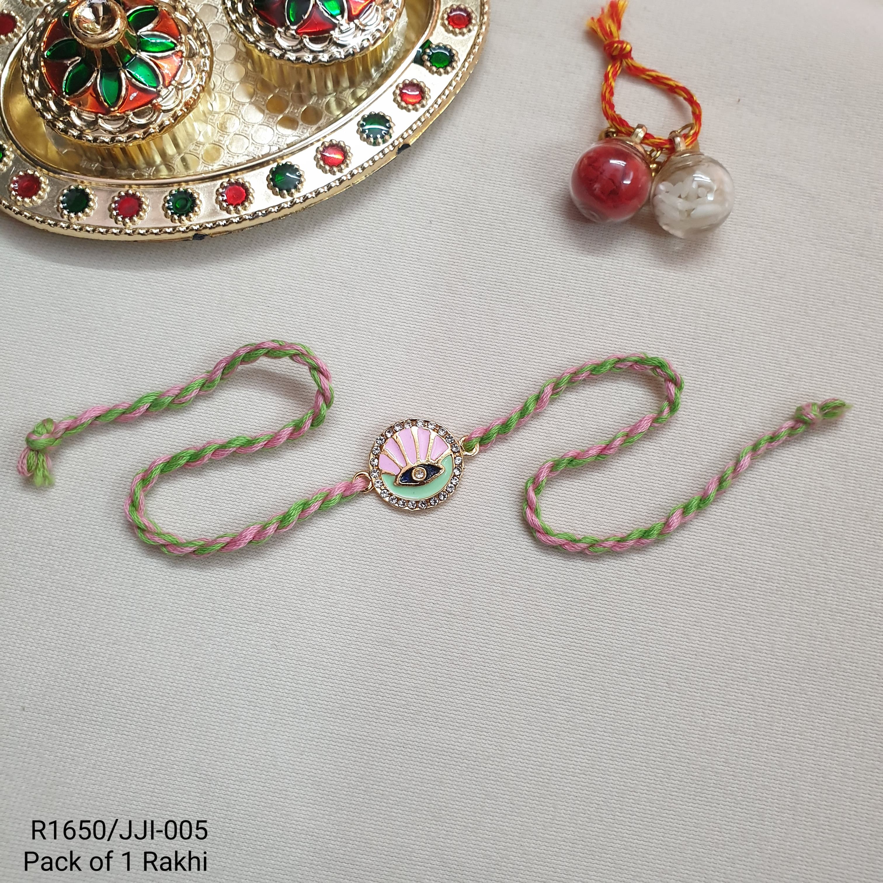 Mint Floral Rakhi For Brother (Pack of One)