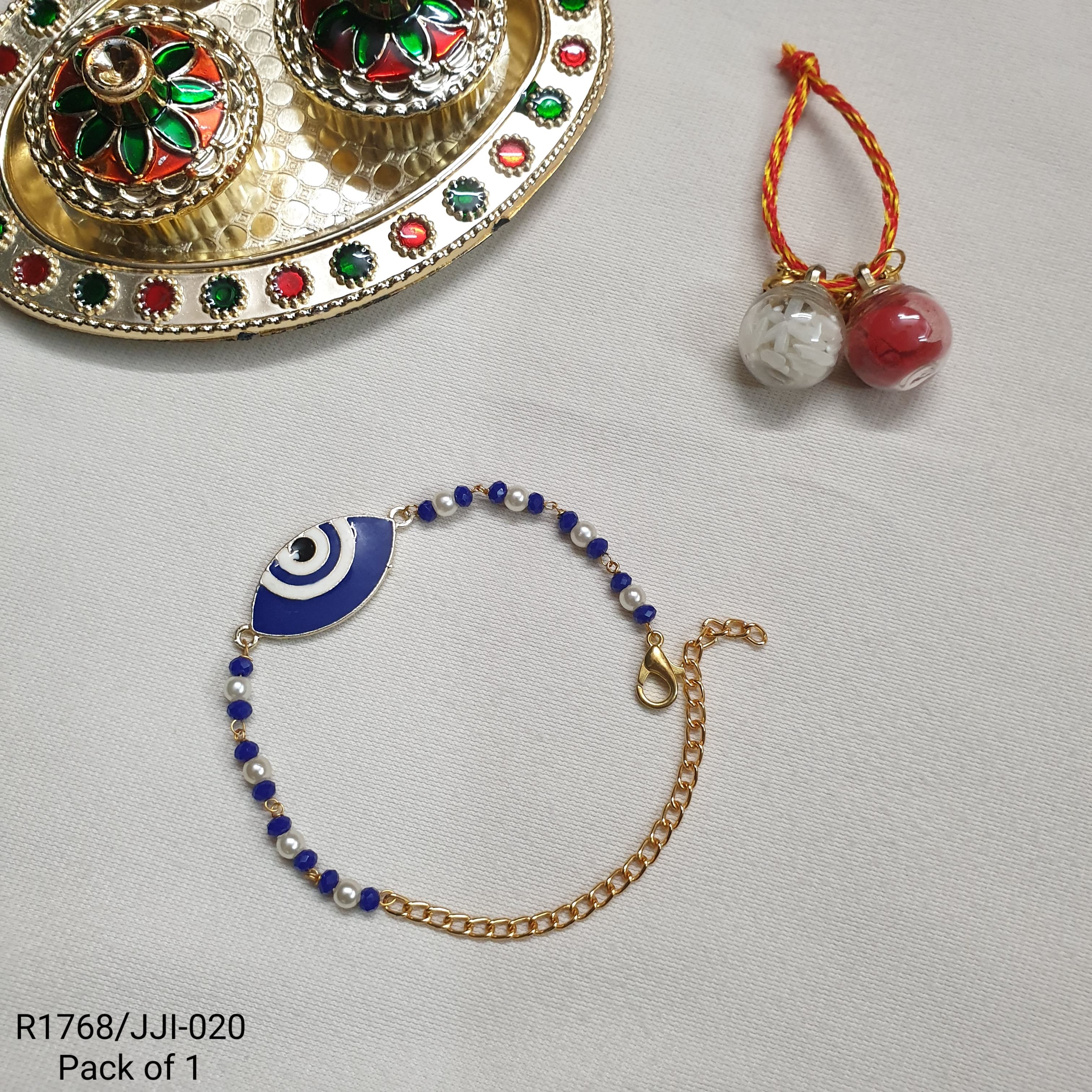 Blue Adjustable Evil Eye Rakhi