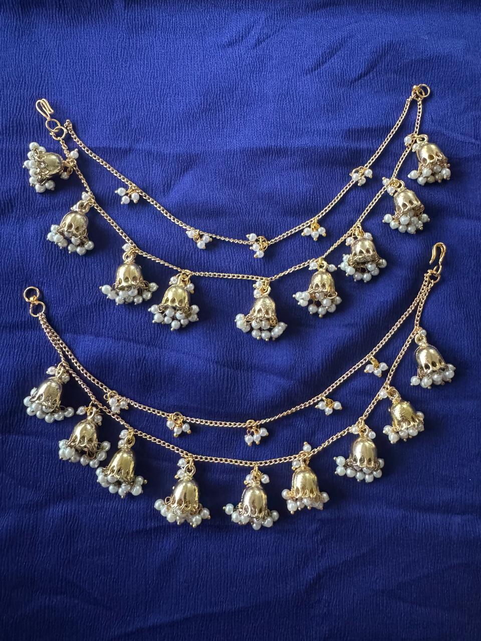 Premium Pearl Earchain With Jhumki