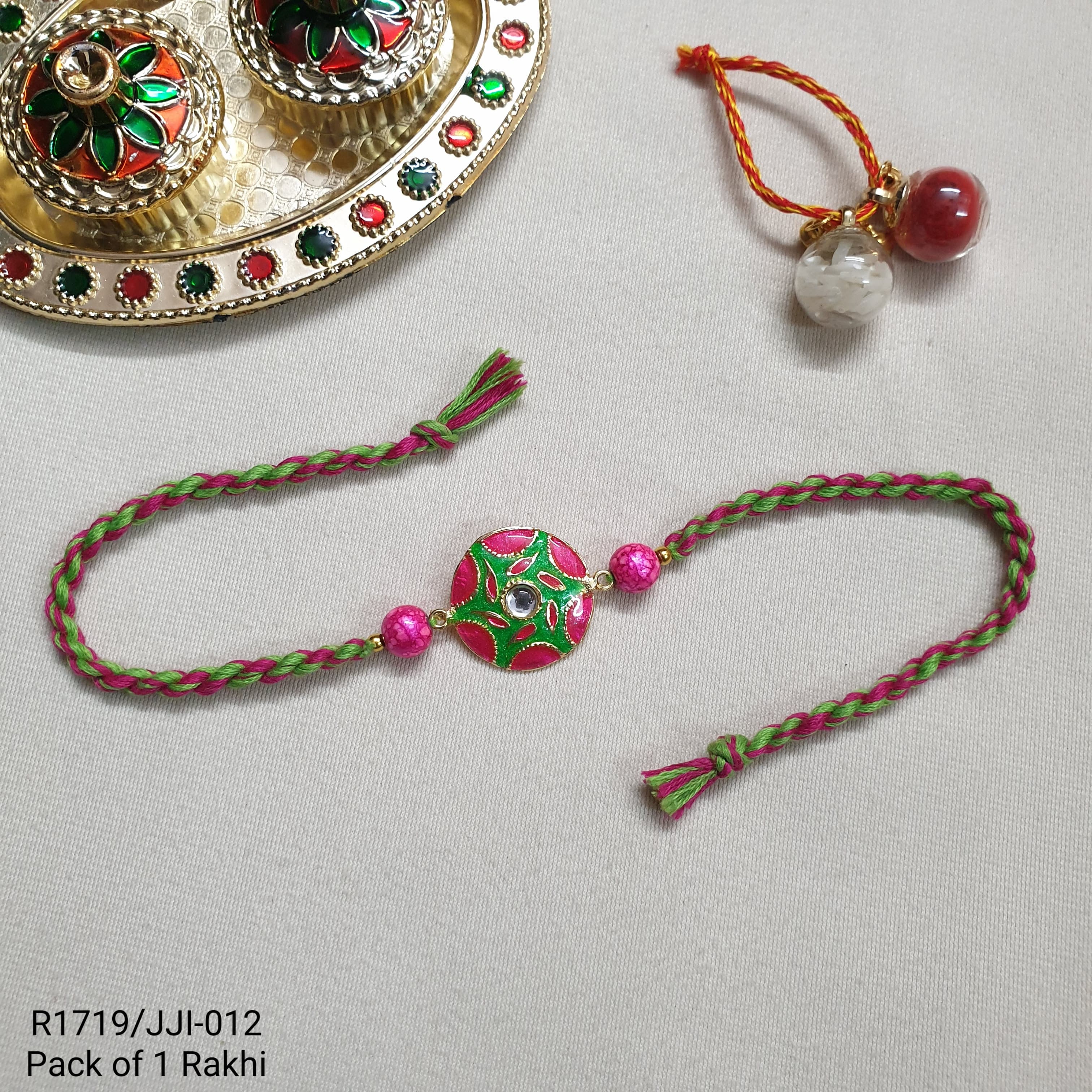 Pink Enamel Rakhi