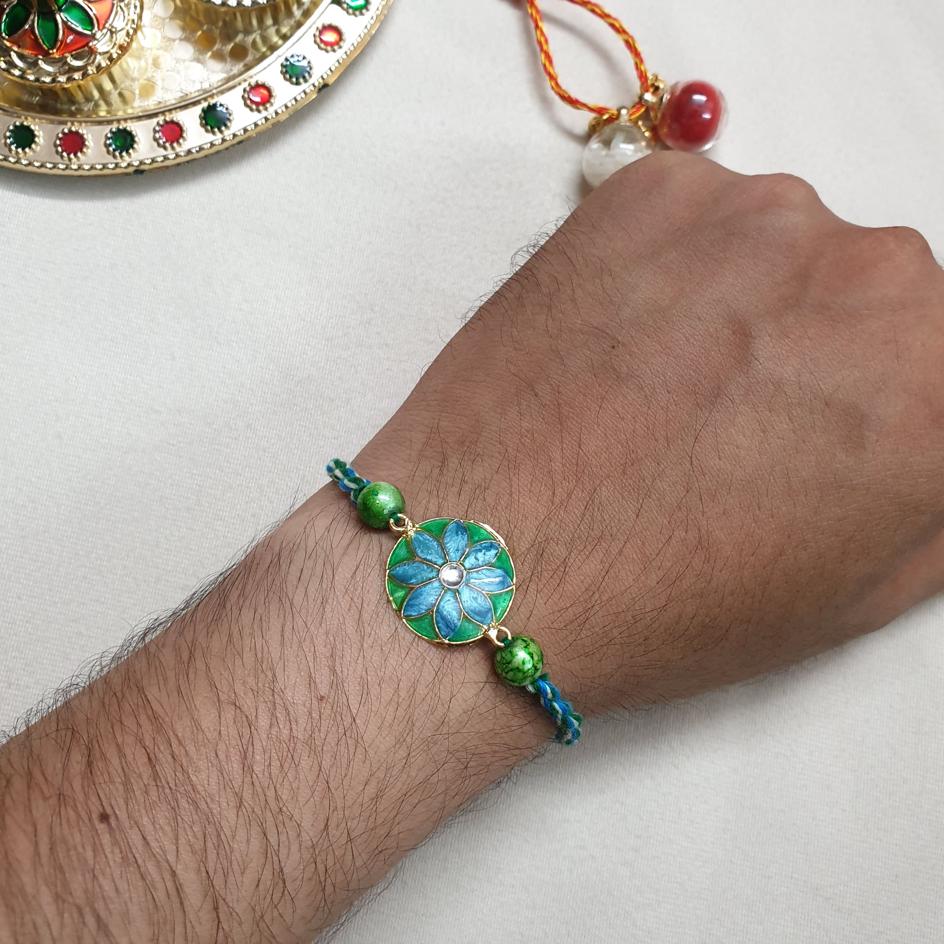 Blue Enamel Rakhi
