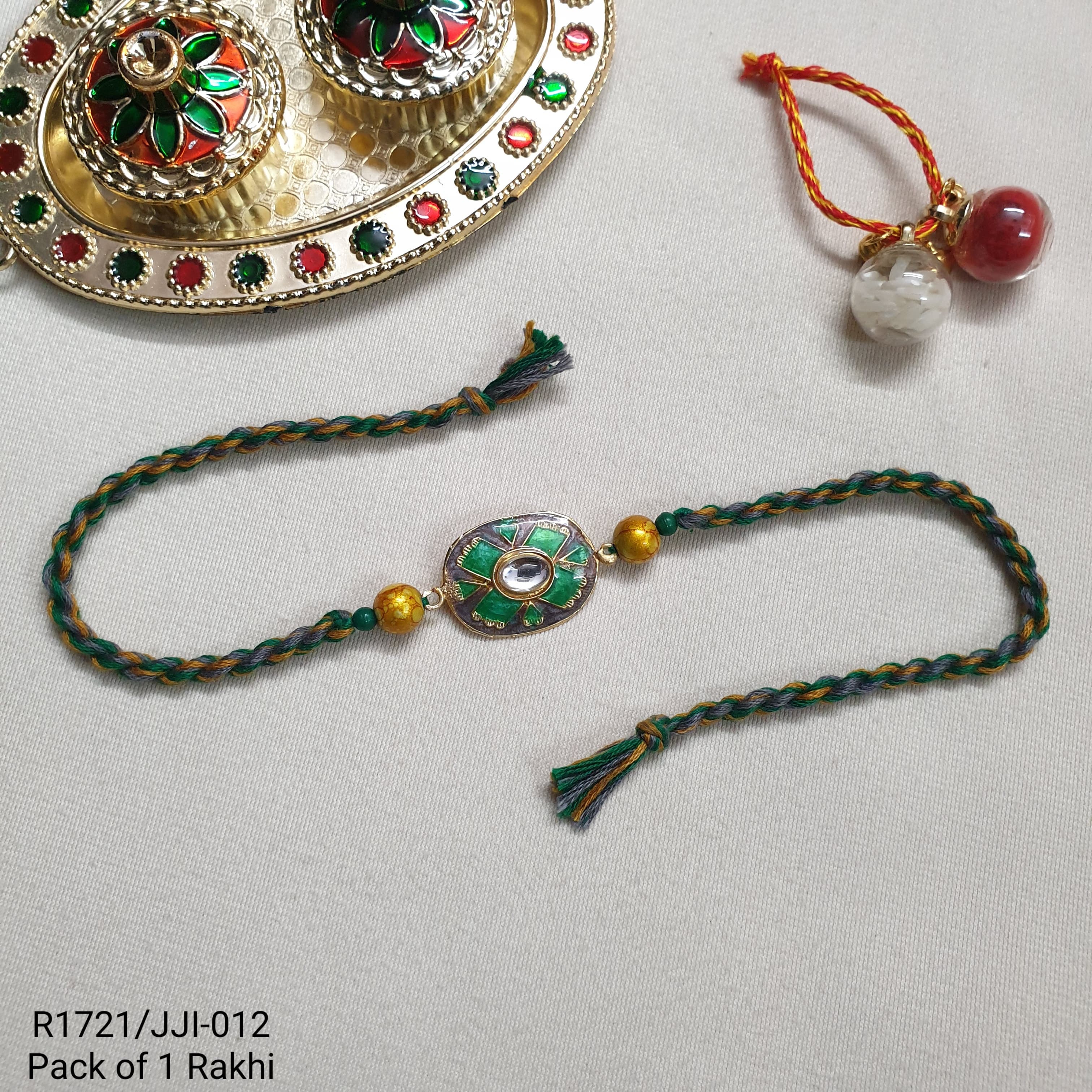 Grey Enamel Rakhi