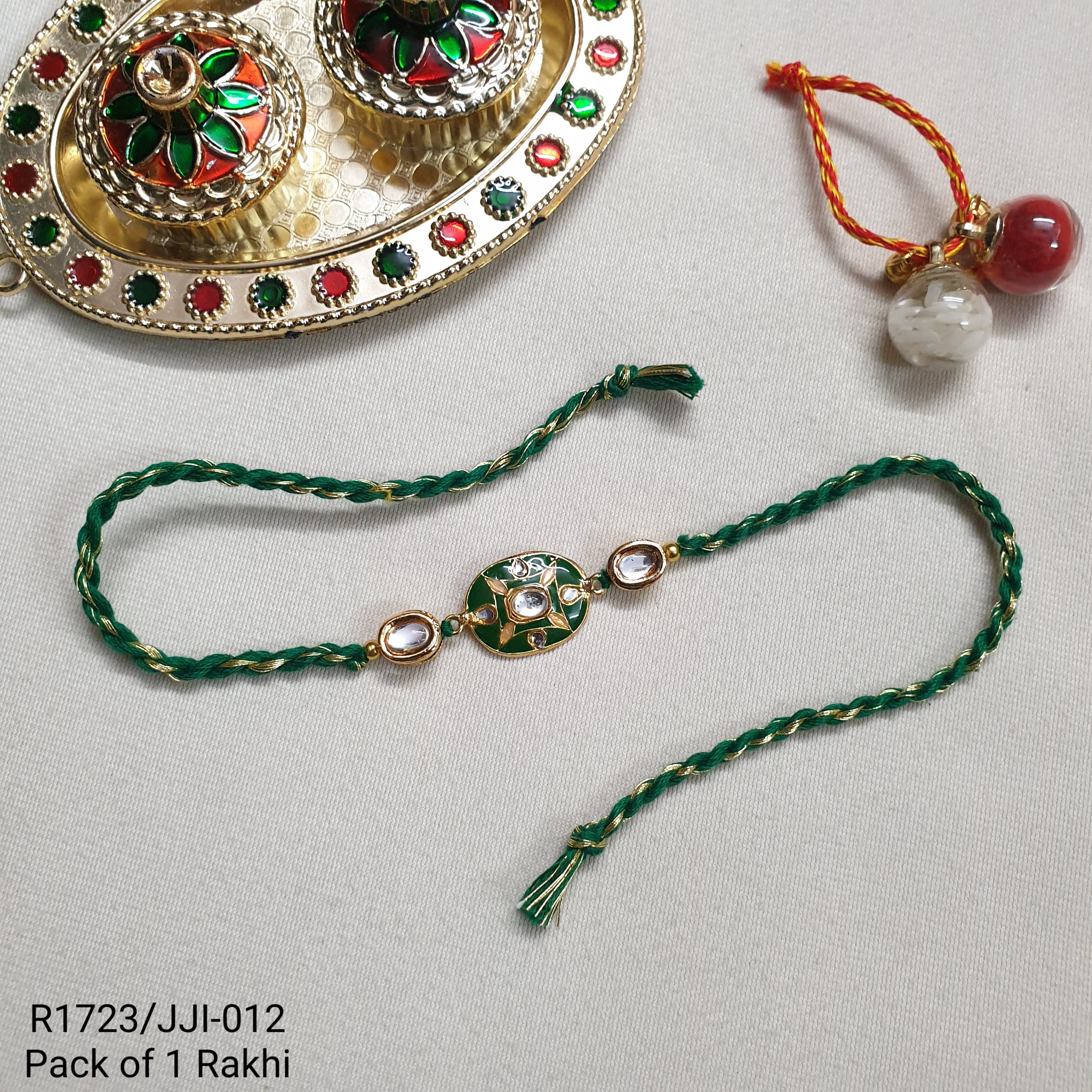 Sea Green Enamel Rakhi
