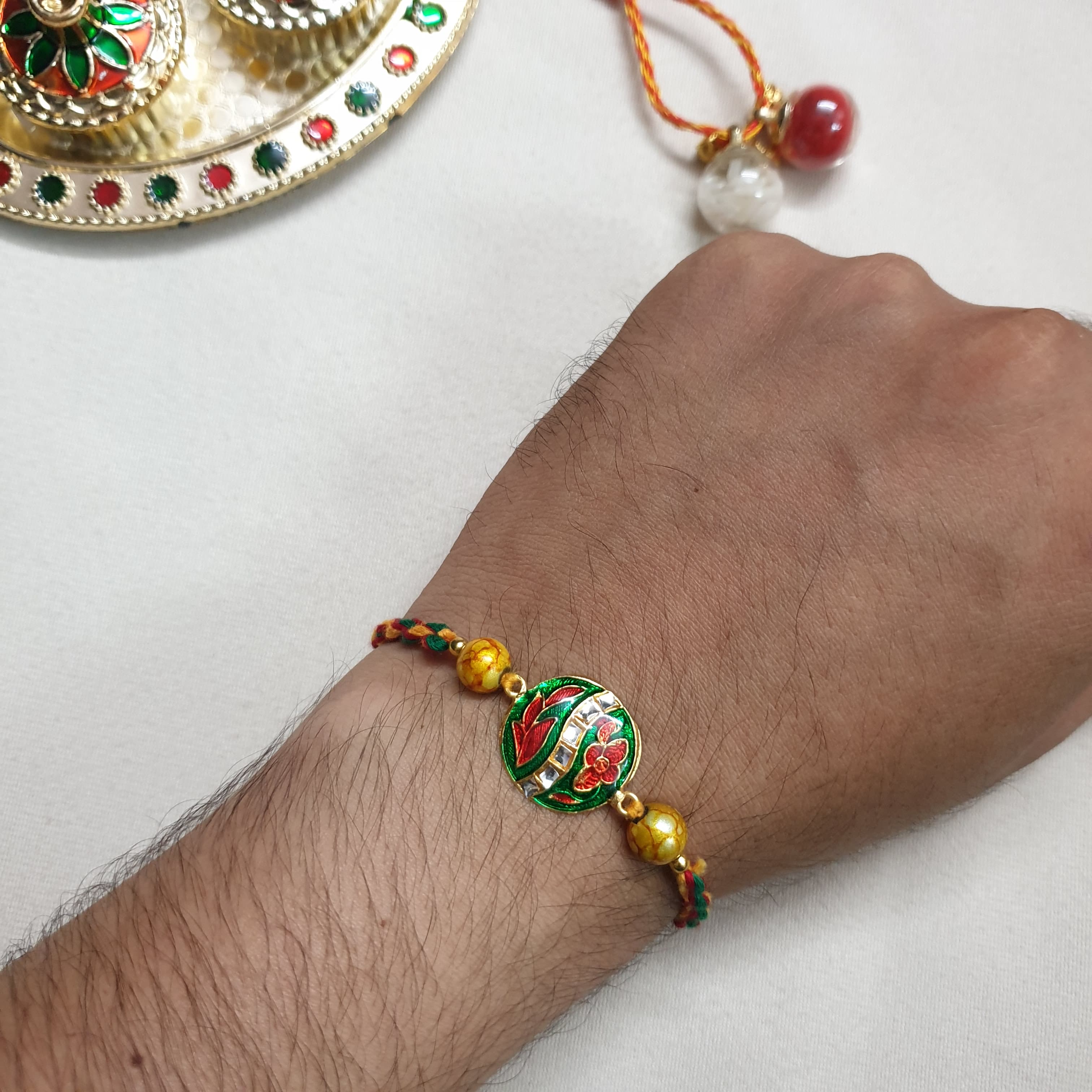 Kundan Enamel Rakhi