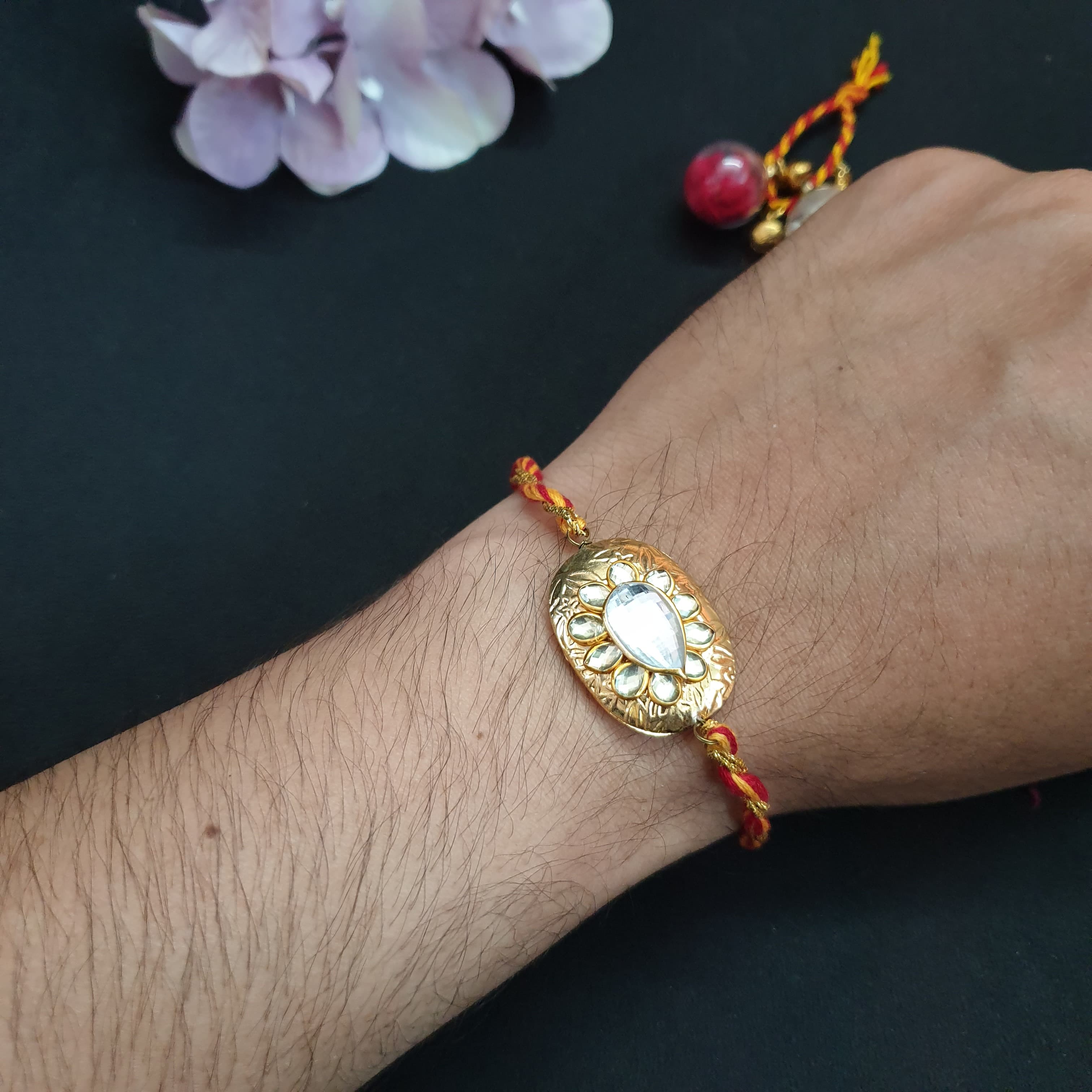 Kundan Paachi Rakhi For Brother (Pack of One)