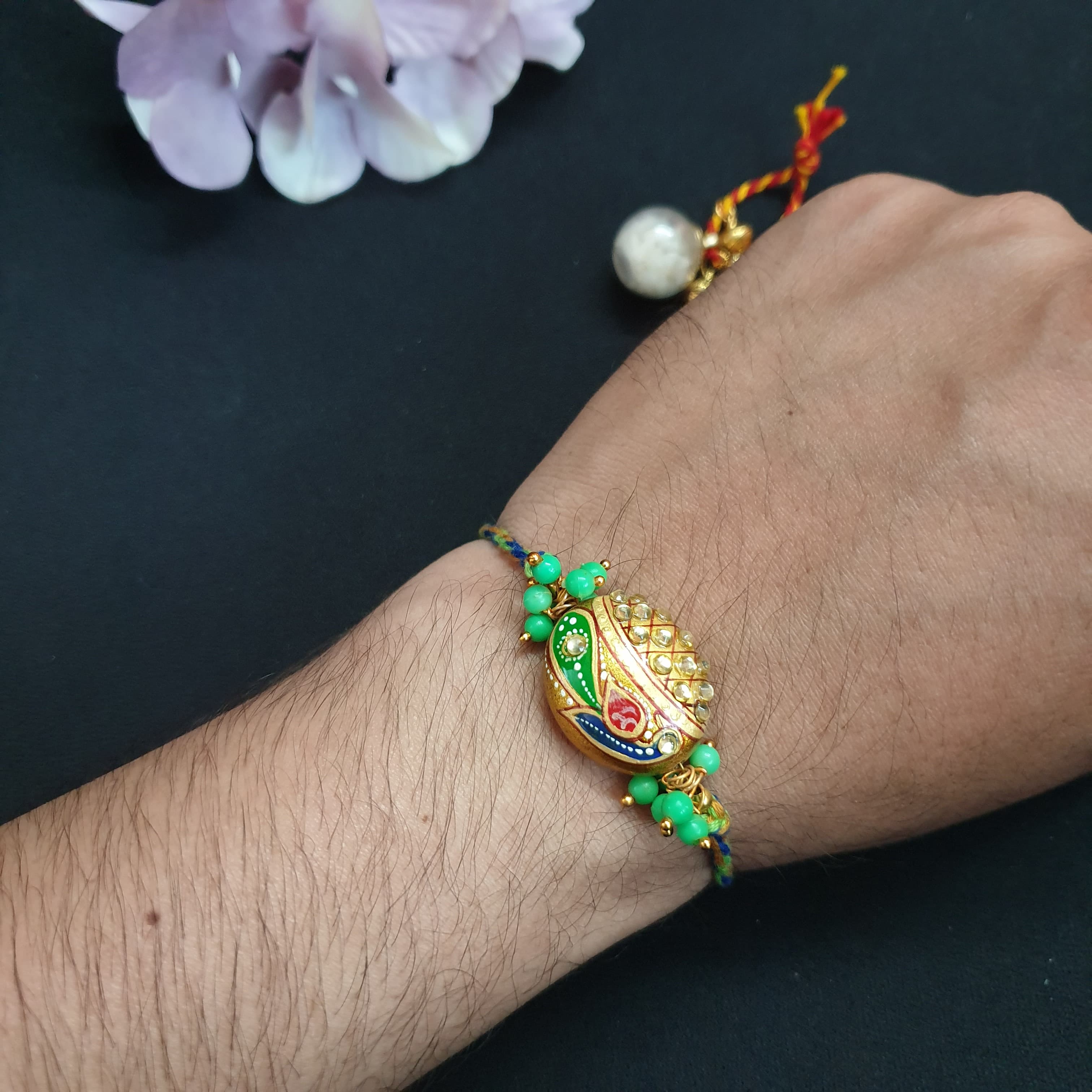 Meenakari Peacock Rakhi (Pack of One)