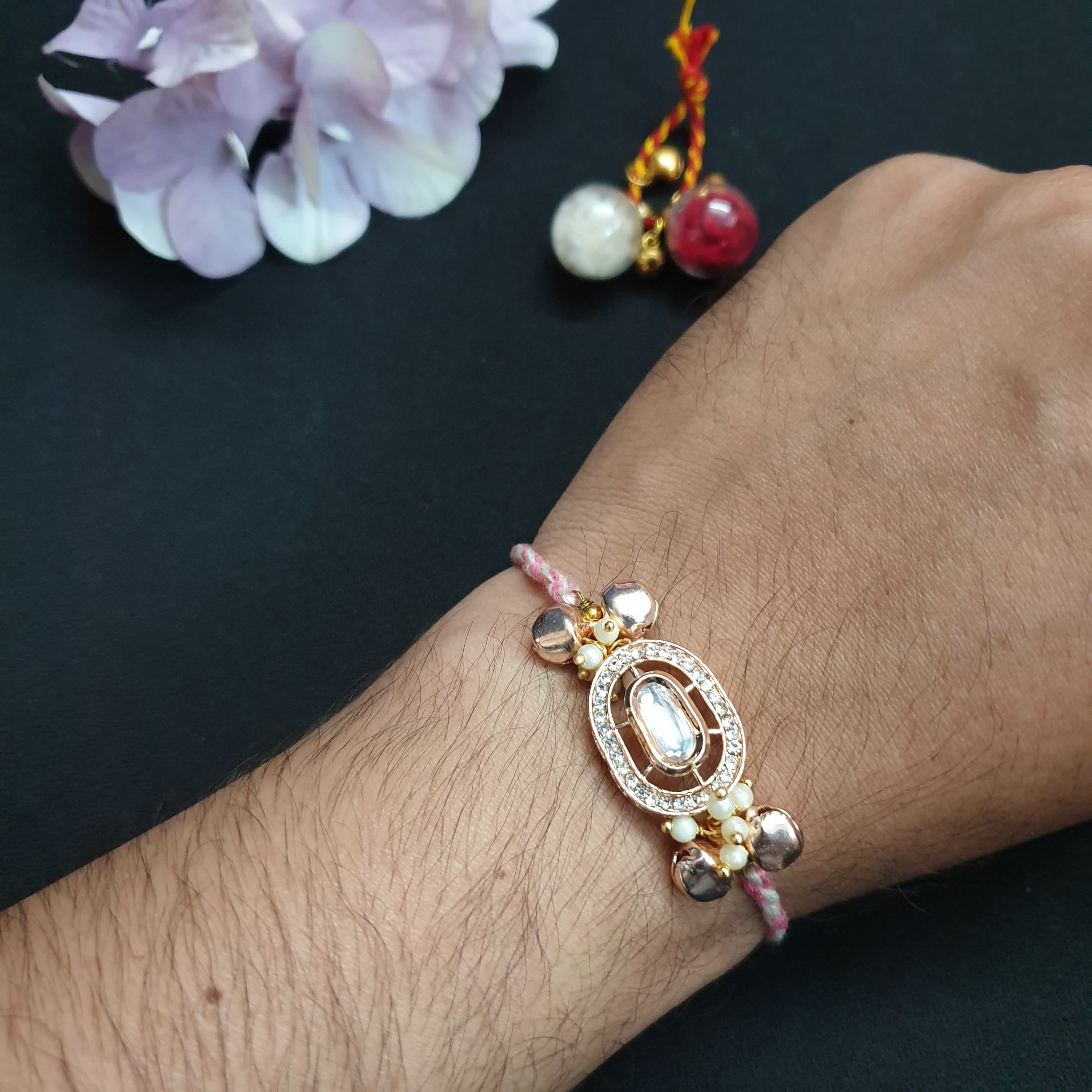 Kundan Polki Ghungroo Rakhi (Pack of One)