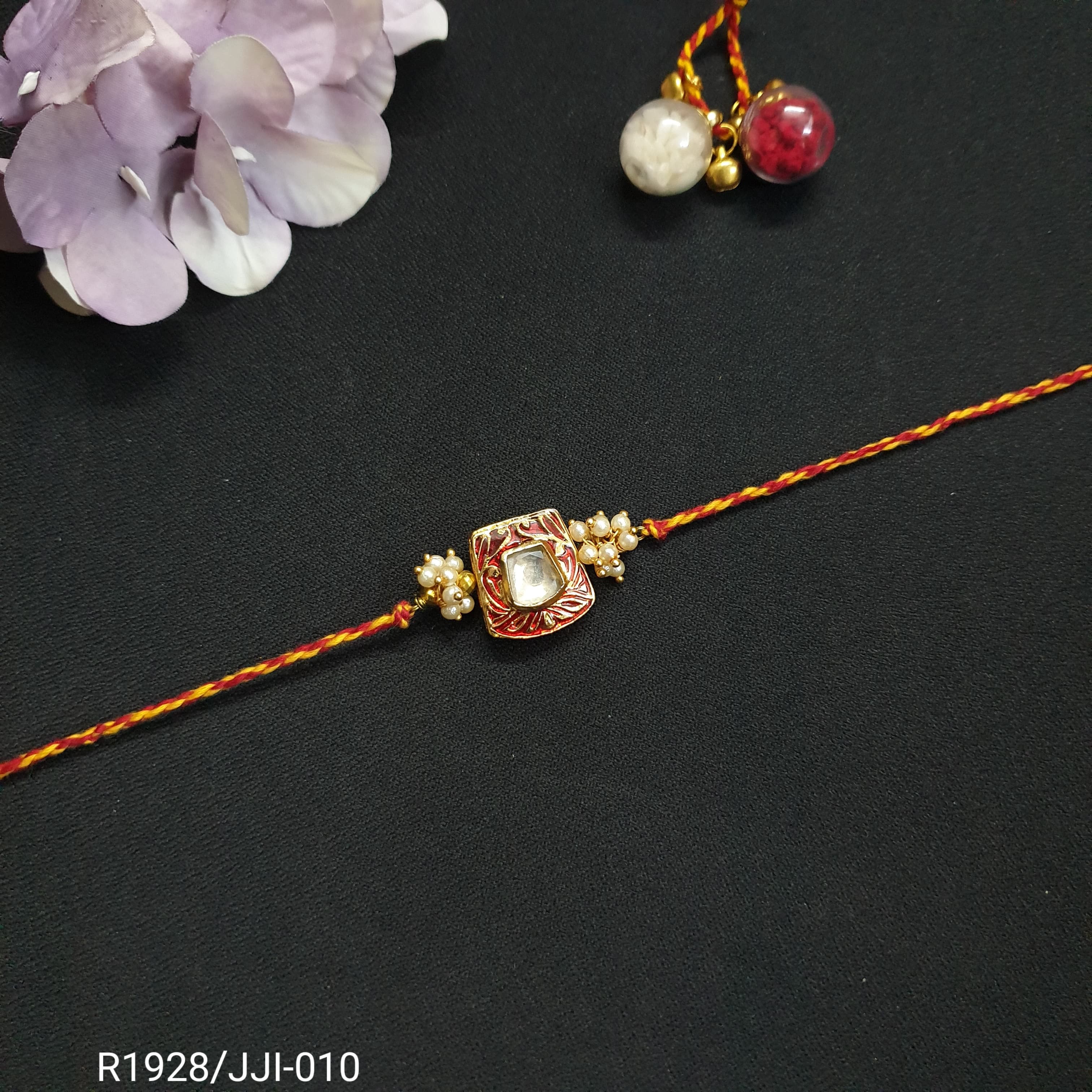 Maroon Meenakari Pearl Rakhi (Pack of One)