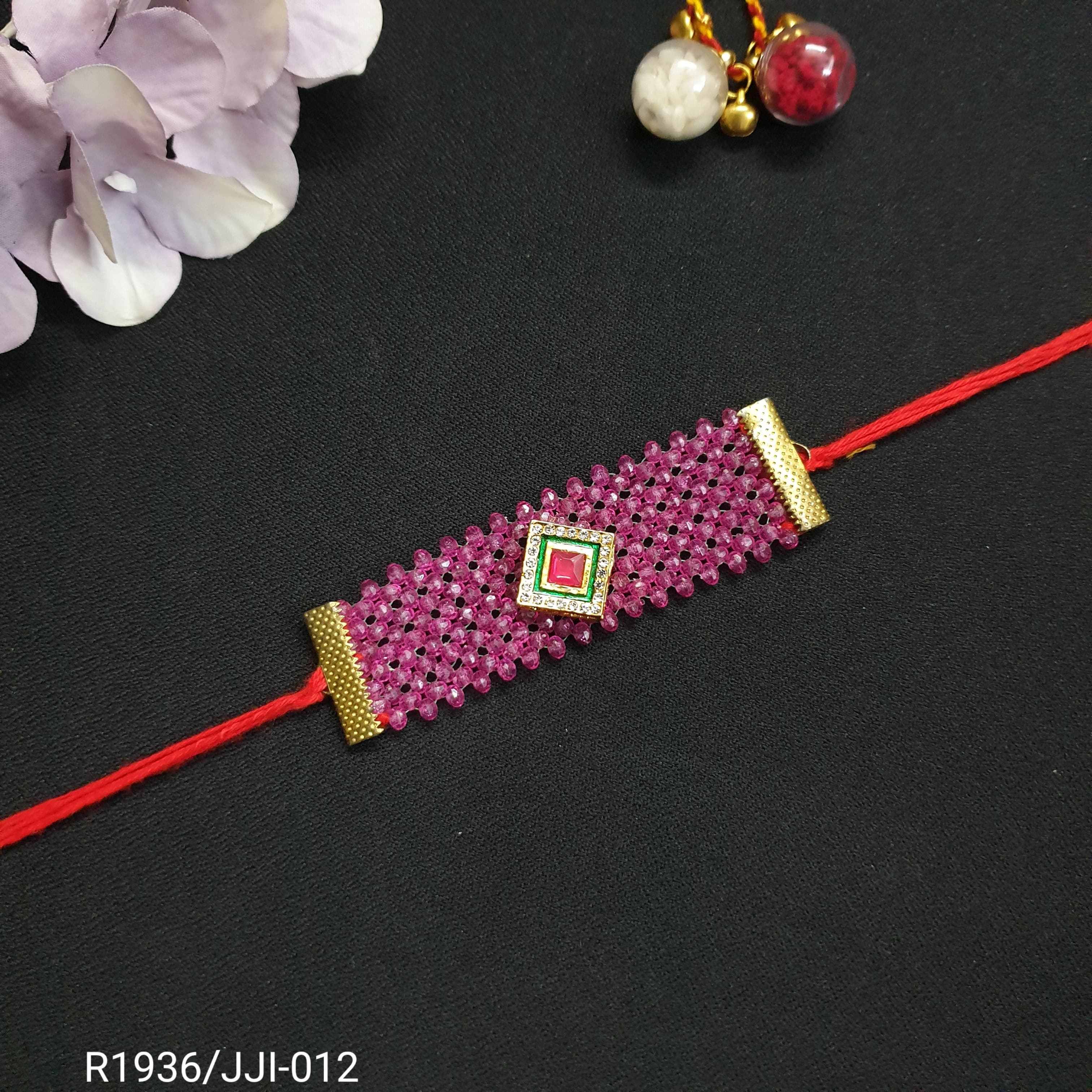 Pink Beads Belt Rakhi (Pack of One)