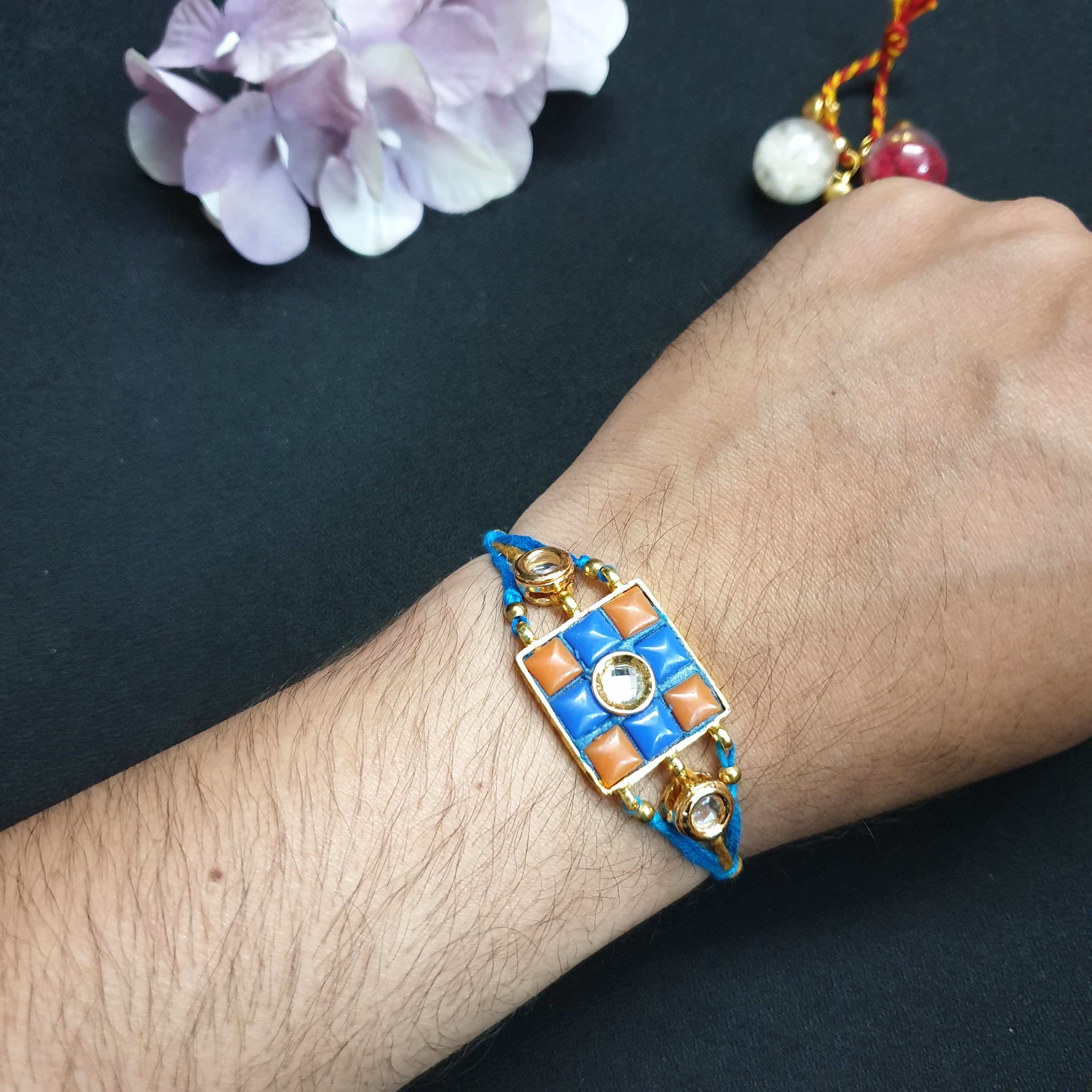Blue Takkar Stone Rakhi (Pack of One)