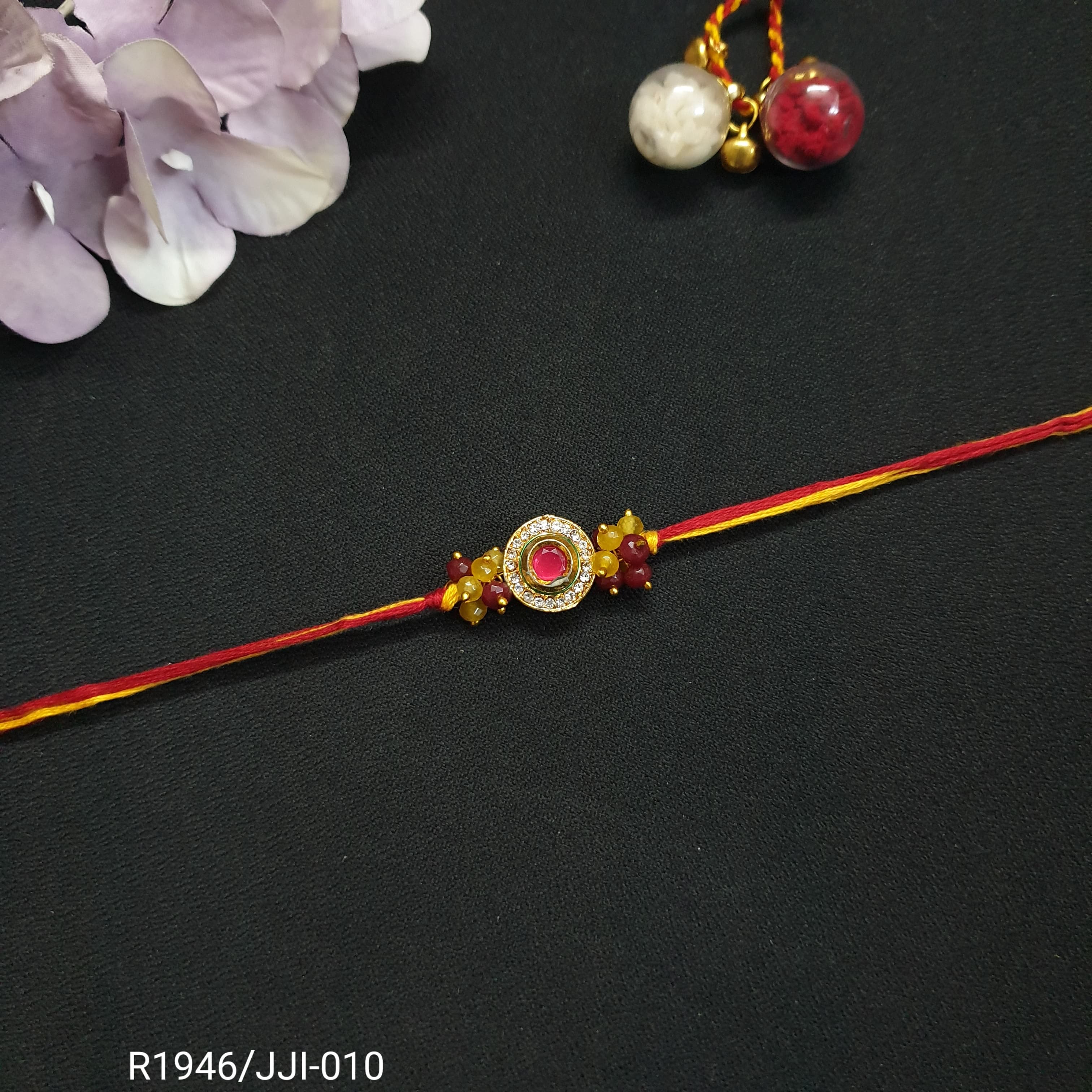 Red AD Stone Rakhi (Pack of One)