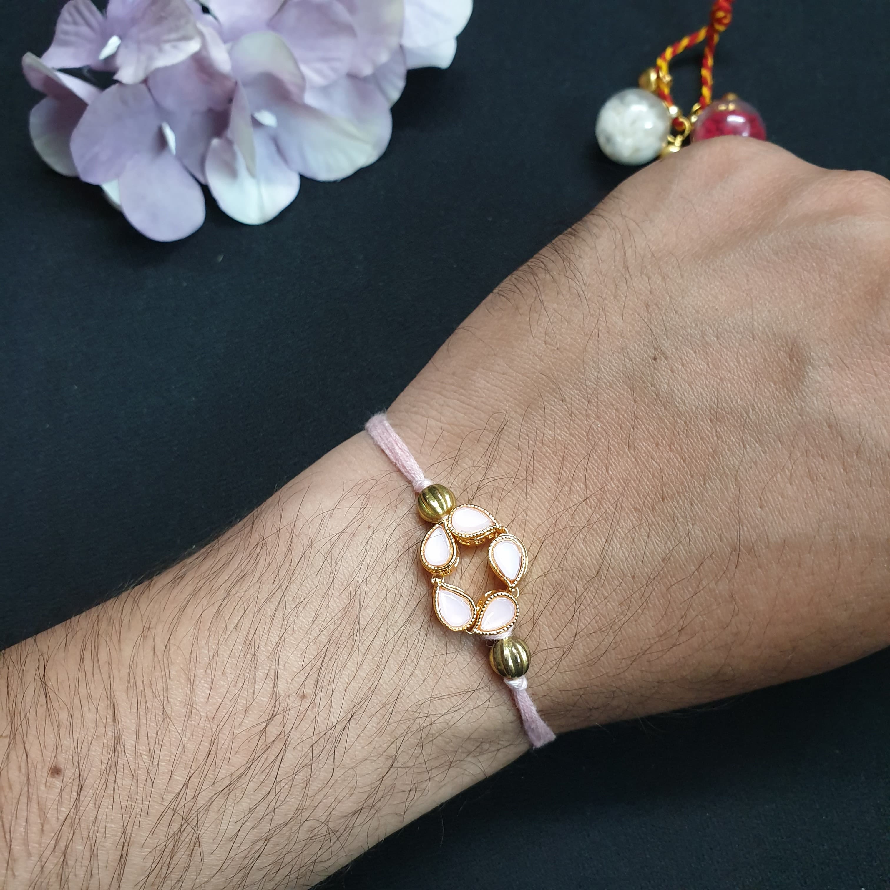 Pink Stone Rakhi For Rakshabandhan (Pack of One)