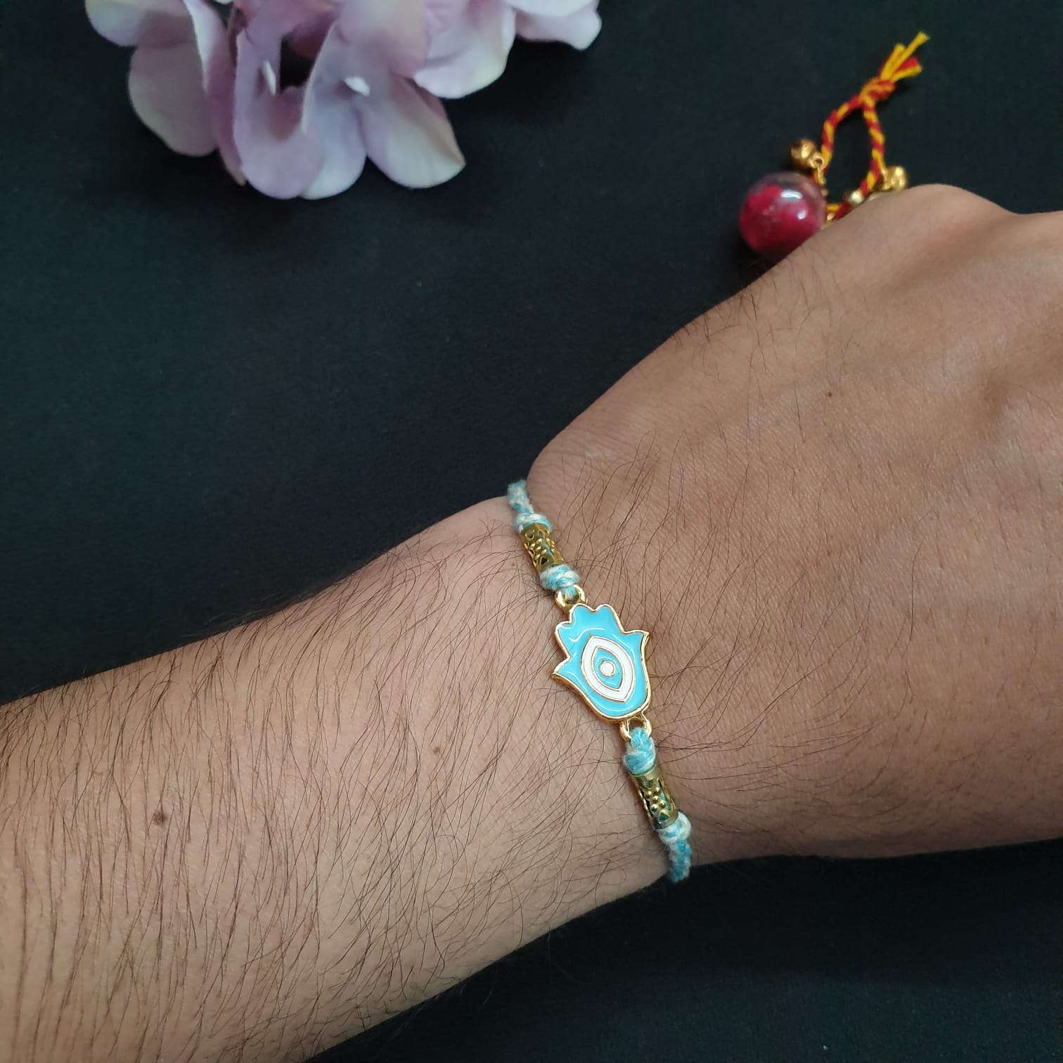 Blue Humsa Rakhi (Pack of One)