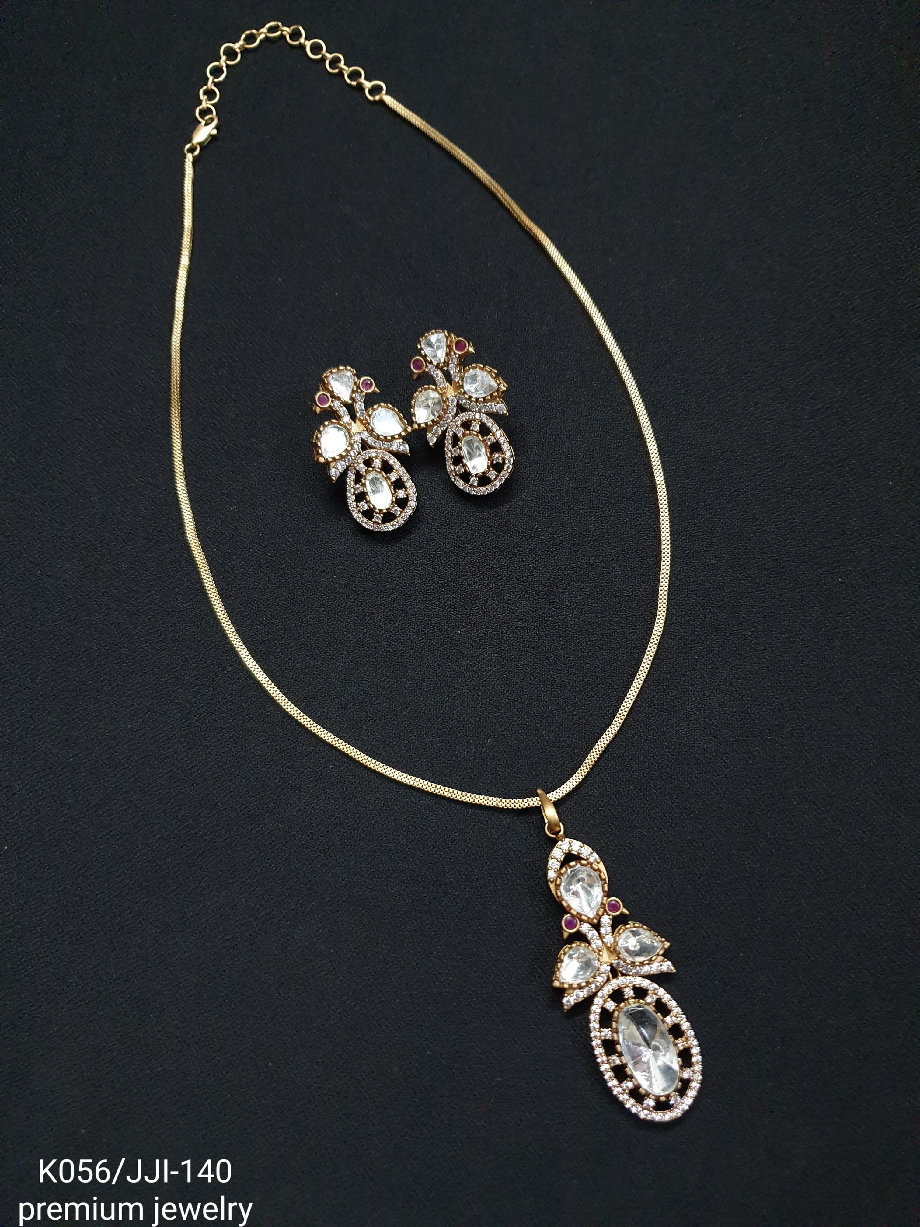 Kundan Polki Chain Pendant Set