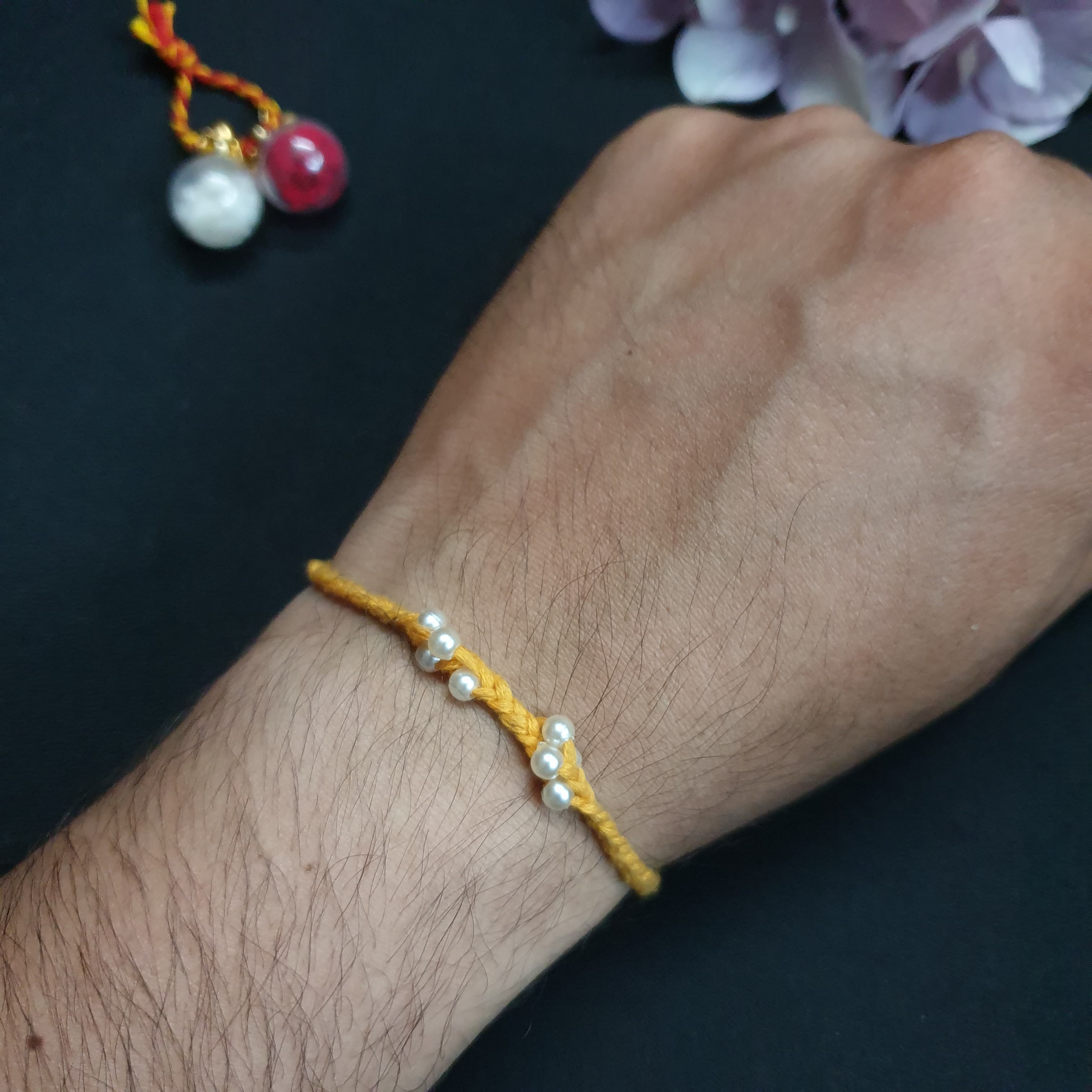 Pearl Braided Rakhi For Rakshabandhan