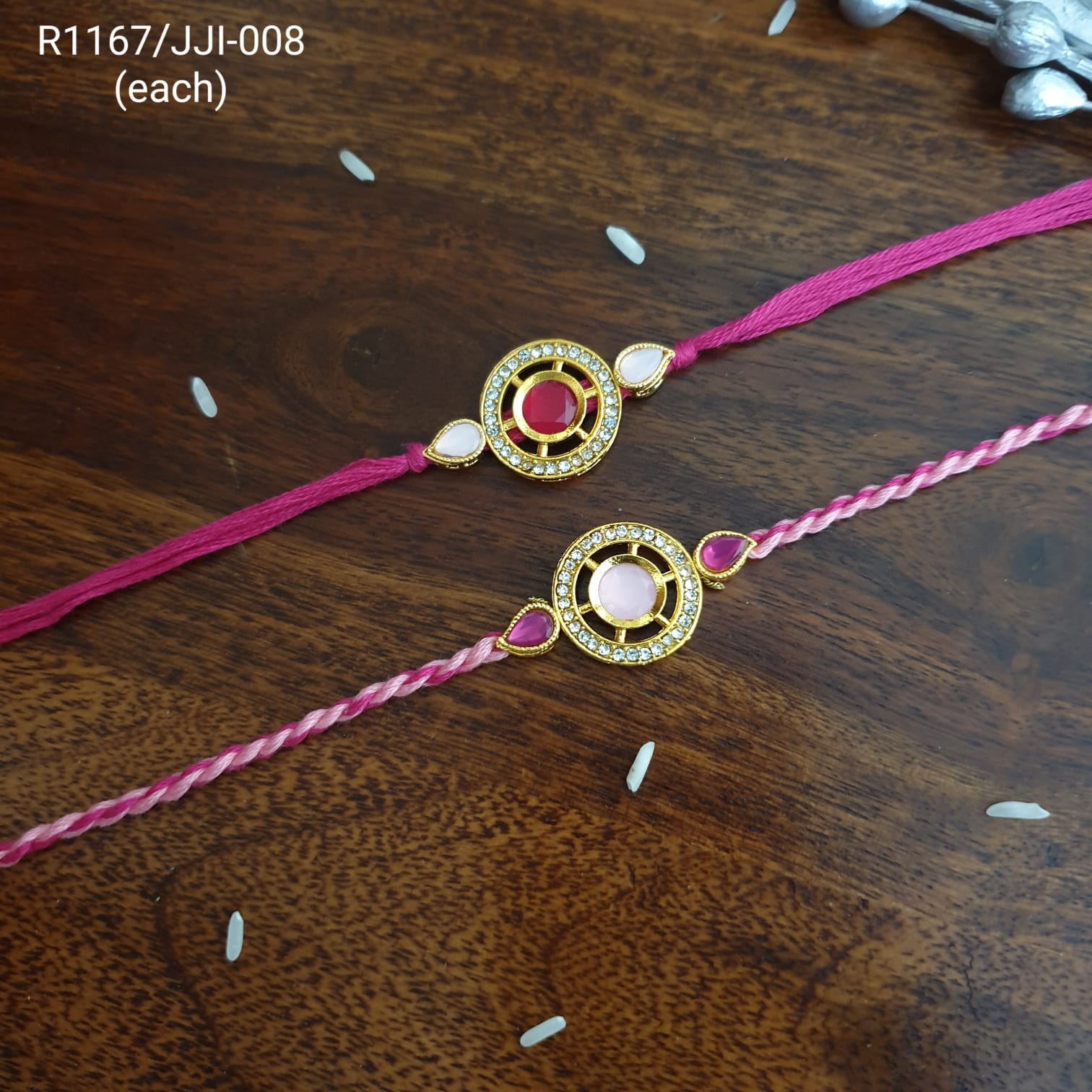 Ad Stone Rakhi for Brother and Sister (Pack Of Two)