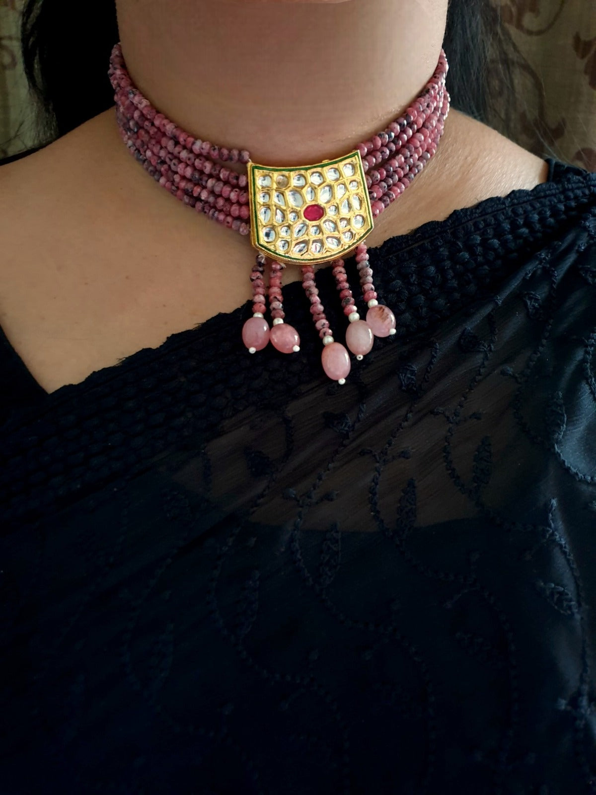 Kundan Jadau Choker Set With Earrings