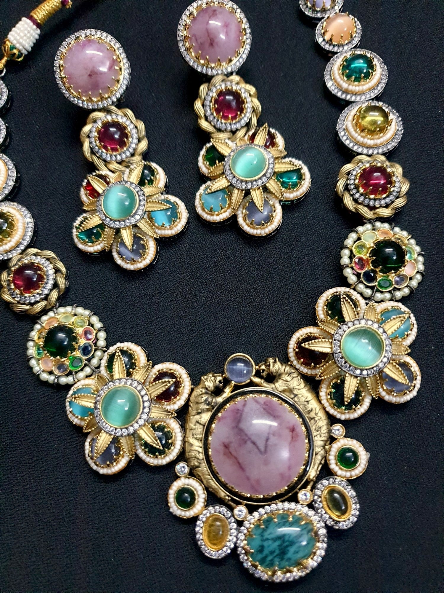 Gold Tone Designer Sabyasachi Inspired Necklace Set