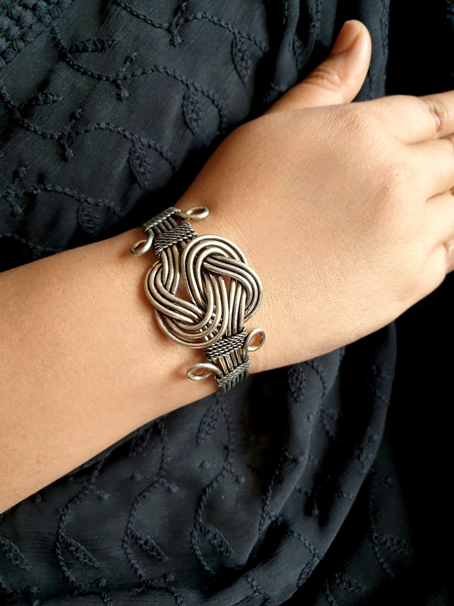 Designer Oxidised Cuff Bangle