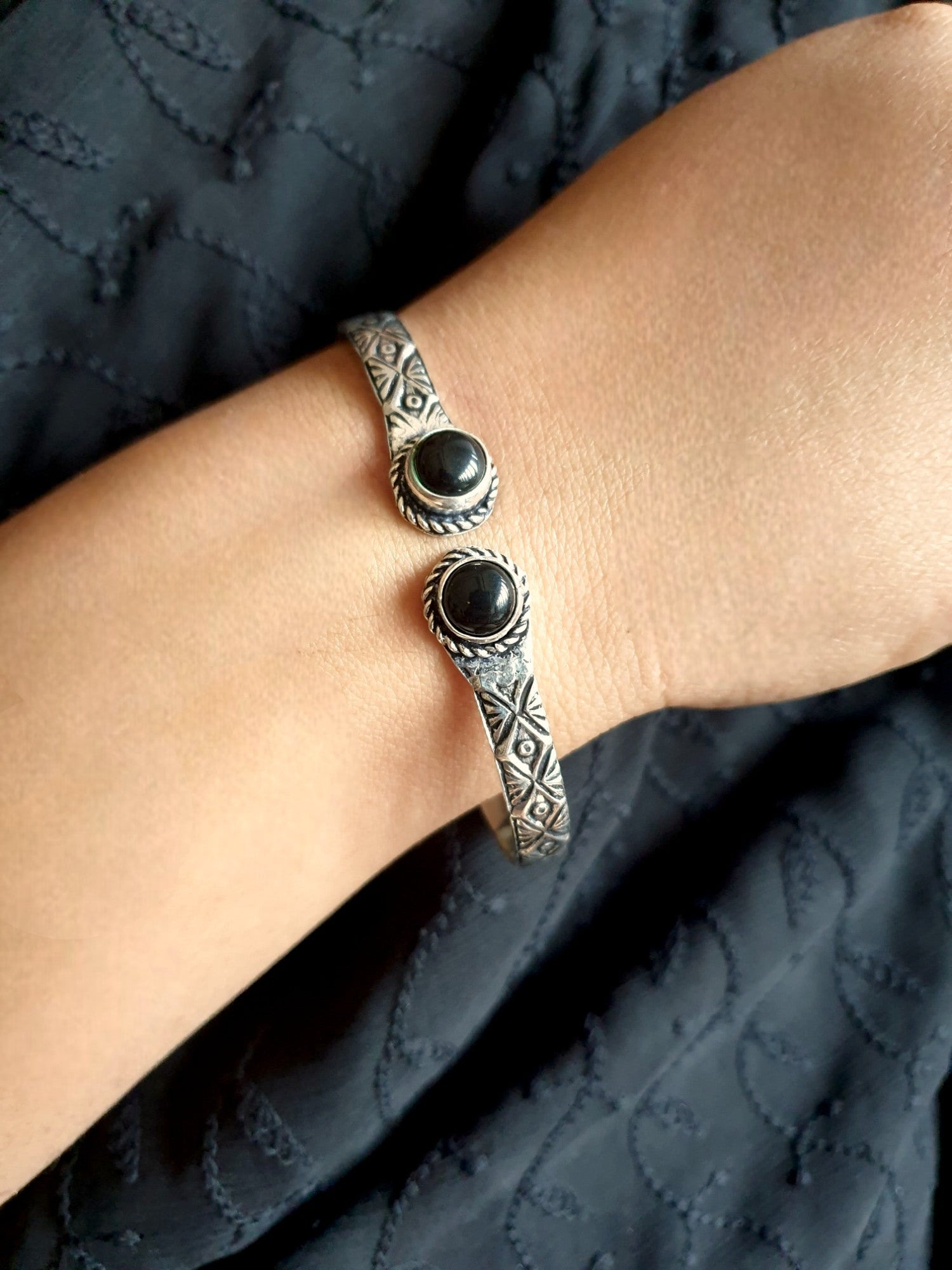 Black Oxidised Cuff Bangle